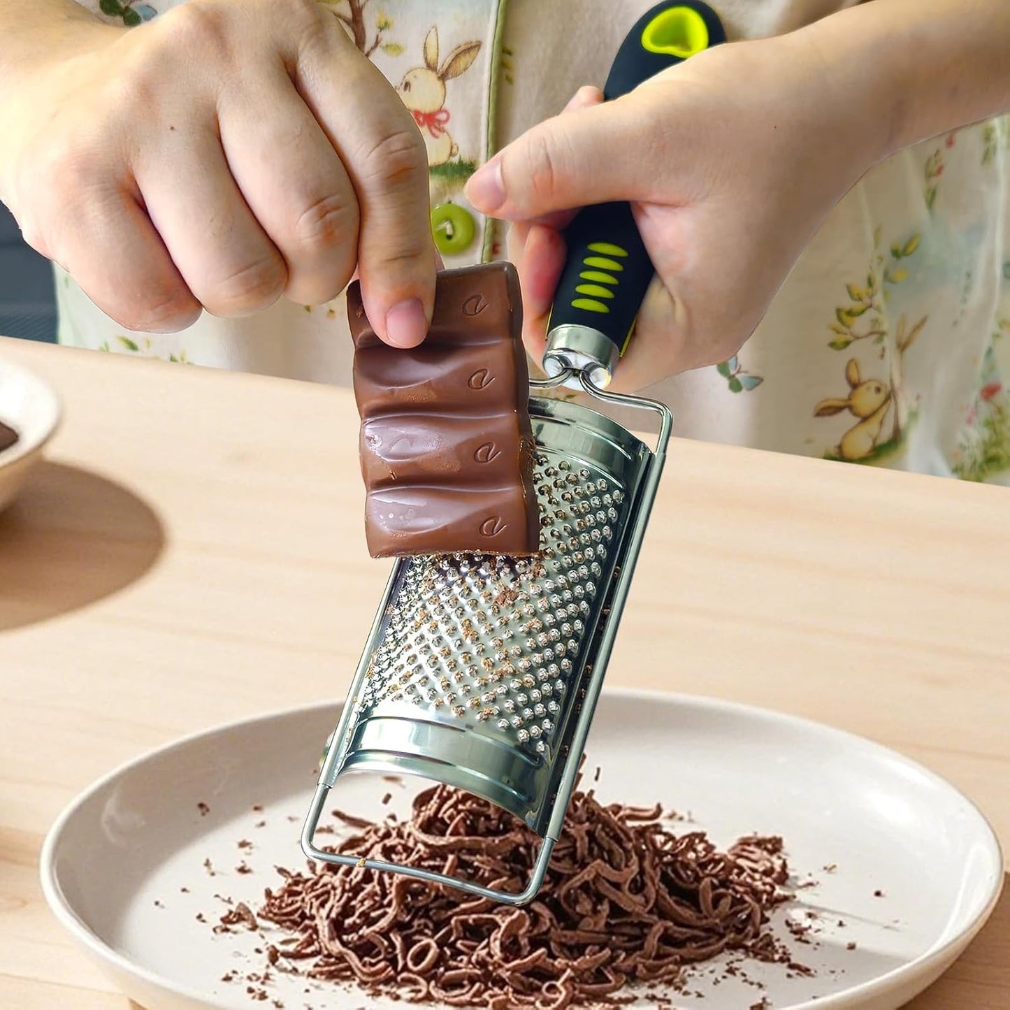 5 Pcs Stainless Steel Cheese Grater with Handle, Handheld Lemon Zester Grater with Handle, Hand Graters for Kitchen Graters & Peeler & Slicer, for Vegetable Fruit Kitchen Aid, with 1 Brush & 1 Box