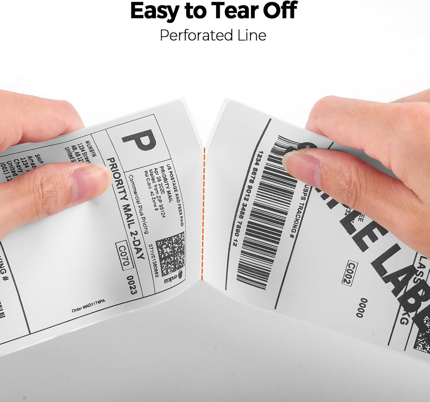 MUNBYN 3x5 Inch Thermal Shipping Labels, Multipurpose Fanfold Thermal Printer Labels for Small Businesses, Shipping Packages, 500 Sheets/1 Roll