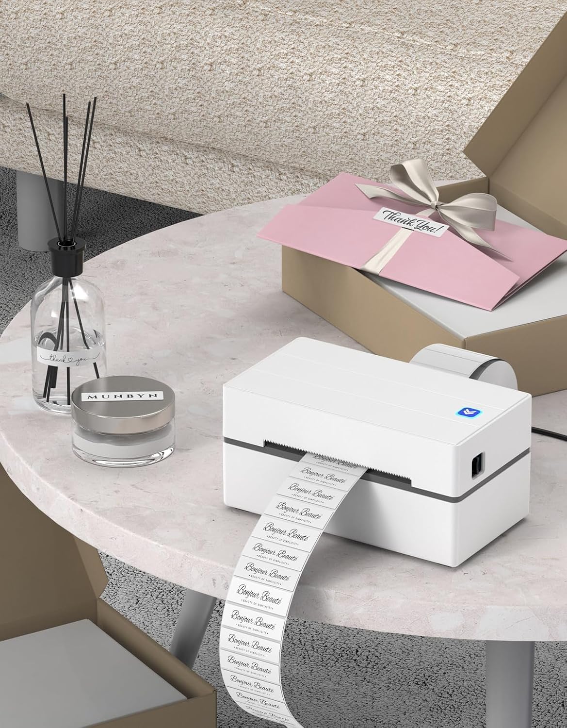 MUNBYN 3x1 Inch White Thermal Labels, Strong Adhesive, Thermal Sticker Labels for Price, Mailing, Name, 1000 Sheets/1 Roll