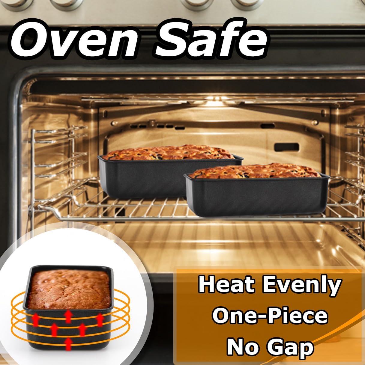 LIANYU 8 Pack Nonstick Loaf Pans for Bread Baking, 9x5 Inch Stainless Steel Baking Bread Pans, Small Loaf Tins for Homemade Brownies and Pound Cakes, Dishwasher Safe