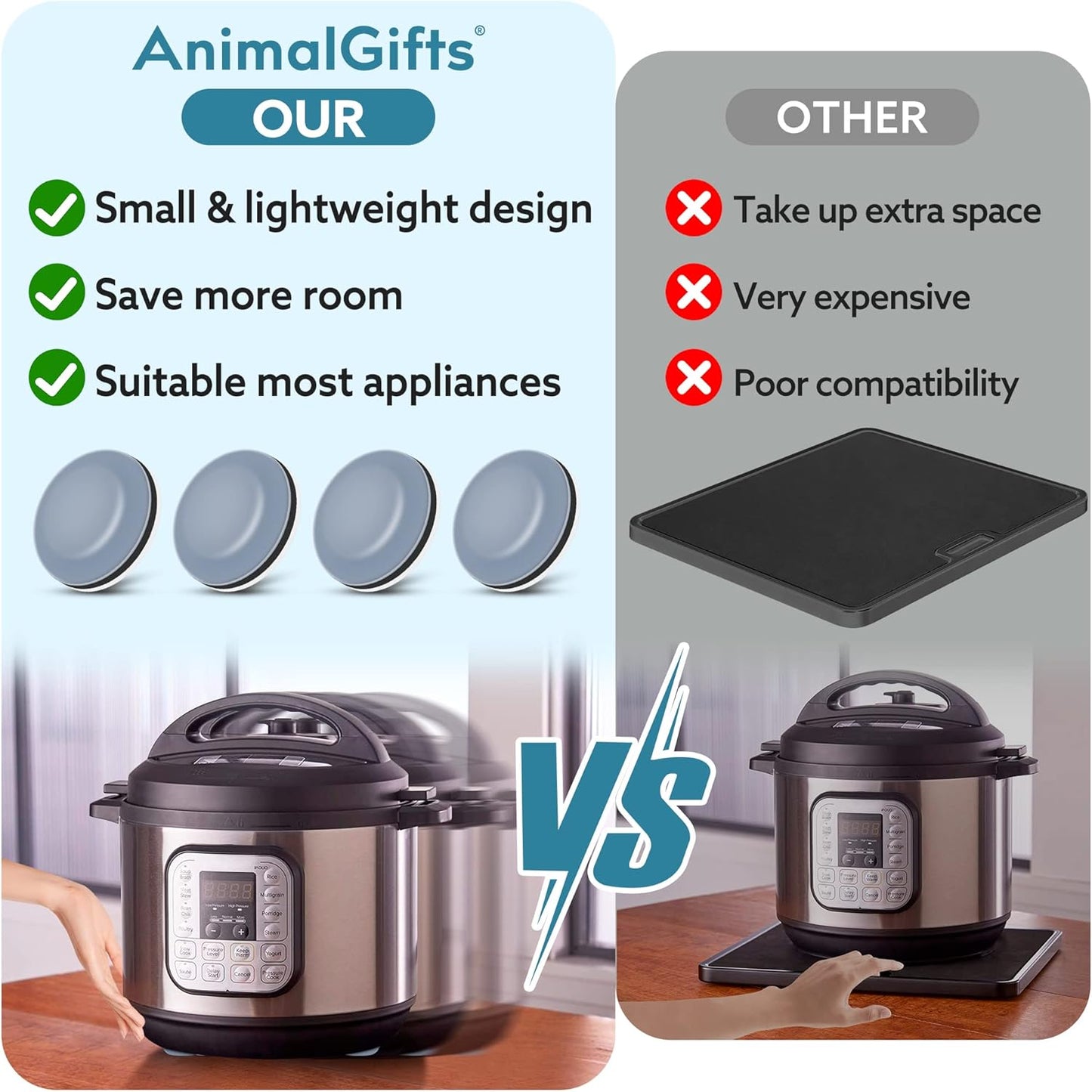 Appliance Sliders for Kitchen Appliances, 20 PCS Self-Adhesive Small Kitchen Appliance Slider for Coffee Maker, Air Fryer, Pressure Cooker, Combination Water Boilers & Warmers