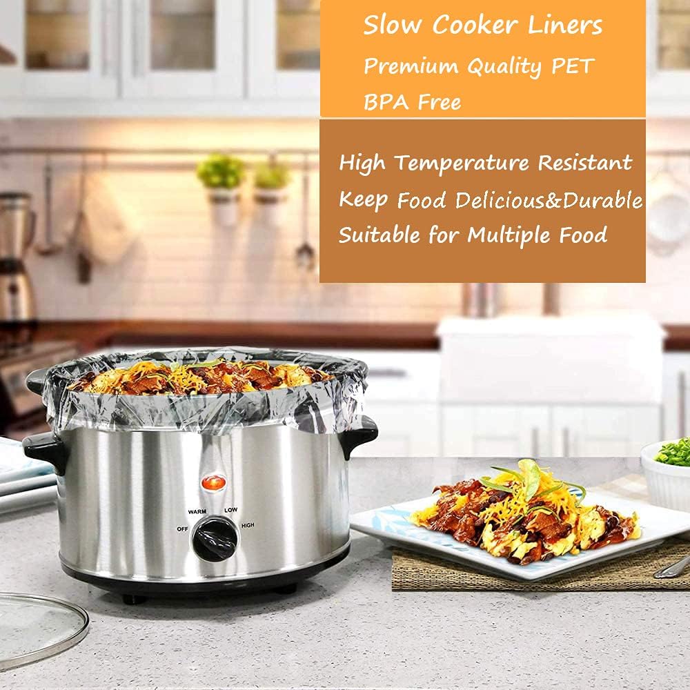 16 Counts Slow Cooker Liners Small Size(11 x 16 Inch) Kitchen Disposable Cooking Bags Fits 1 to 3 Quarts Safe for Oval or Round Pot (16)