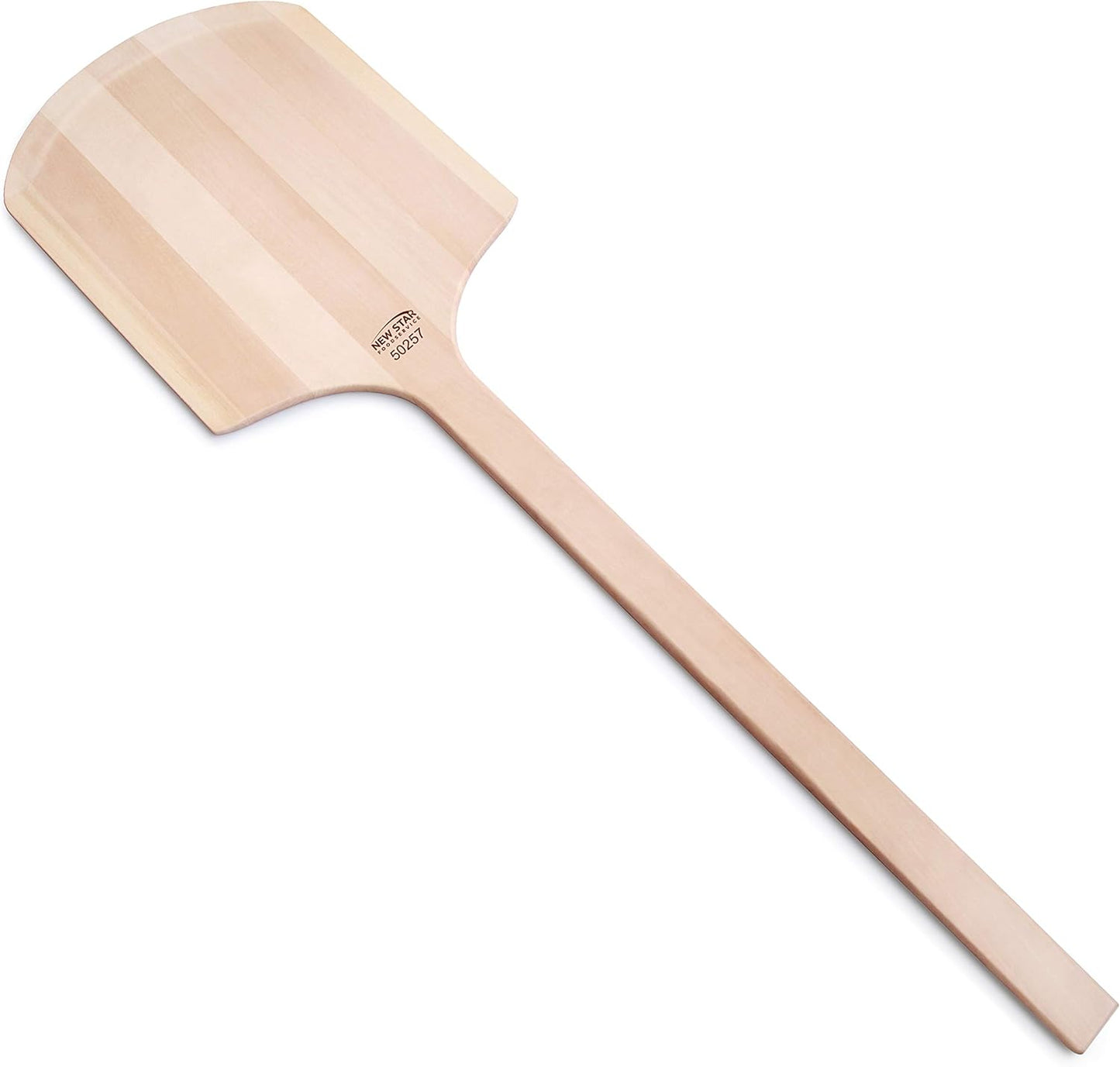 New Star Foodservice 50257 Restaurant-Grade Wooden Pizza Peel, 16" L x 12" W Plate, with 26" L Wooden Handle, 42" Overall Length
