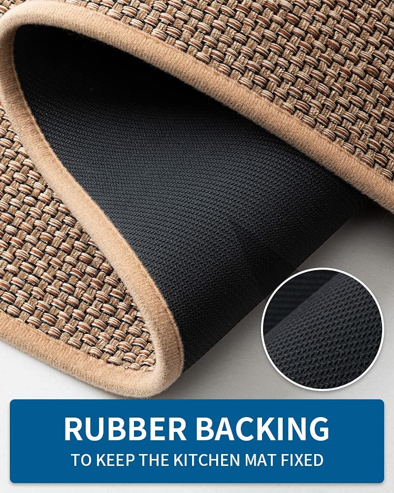 Kitchen Rugs and Mats, Washable Non-Skid Kitchen Mats for Floor, Large Runner Rugs for Kitchen Floor, Front of Sink, Hallway, Laundry Room (Beige, 20"x70")