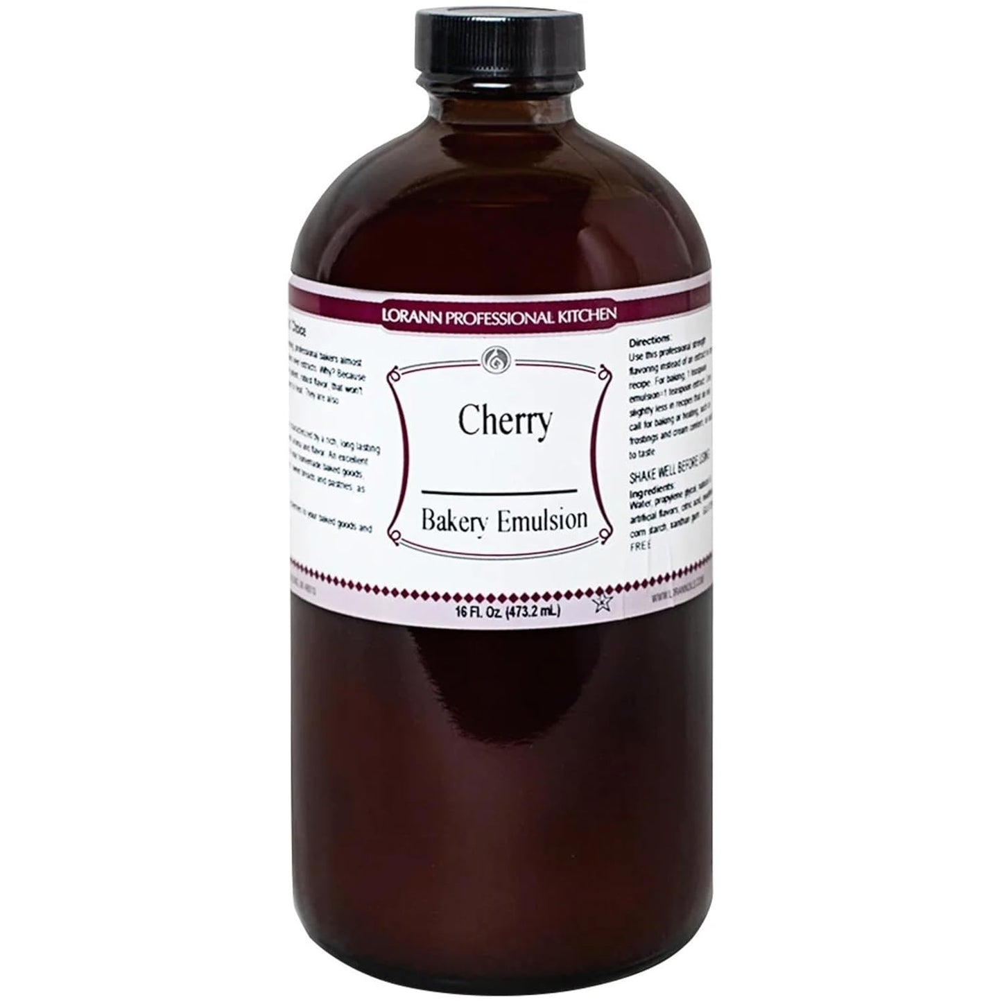 LorAnn Oils Cherry Bakery Emulsion: Authentic Flavor, Perfect for Enhancing Fruit Undertones in Baked Goods, Gluten-Free, Keto-Friendly, Extract Alternative Essential for Your Kitchen, 16 Oz