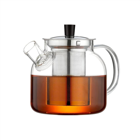 Glass Teapot with Removable Infuser,Ehugos 800ml (27OZ) Stovetop Safe Small Tea Pot, Blooming and Loose Leaf Hand Crafted Kettle for Women and Adult with Stainless Infuser