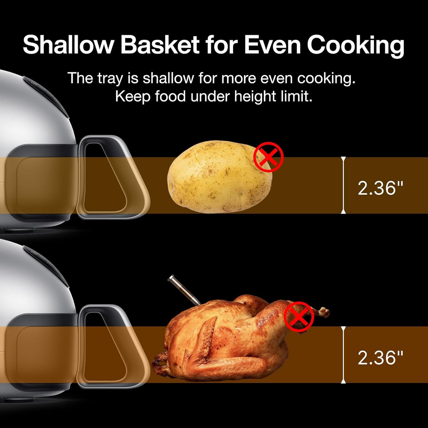 Dome 2 Air Fryer, Extra Large Airfryer with Superior Airflow, Self-cleaning Smart Digital Fryer with PFAS free Basket for Quick Easy Meals, Up to 32 Chicken Wings Capacity [New Version]