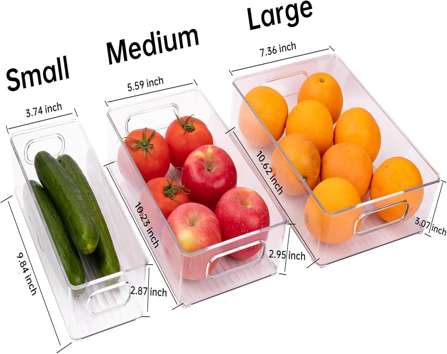 9 Pack Refrigerator Organizer Bins,3 Sizes Clear Pantry Storage with Handles and 30 PCS Plastic Bags for Fridge, Freezer, Shelves, Drawer, Bins, Snack Organizer for Home & Kitchen