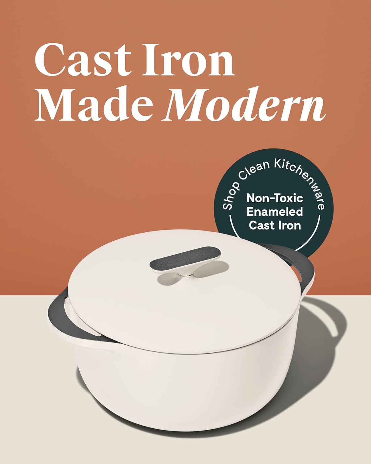 Caraway Enameled Dutch Oven - 6.5 qt Cast Iron Dutch Oven With Lid - 3 Layer Enamel Coating - No Seasoning Required - Compatible With All Stovetops - Oven Safe - No Forever Chemicals - Charcoal