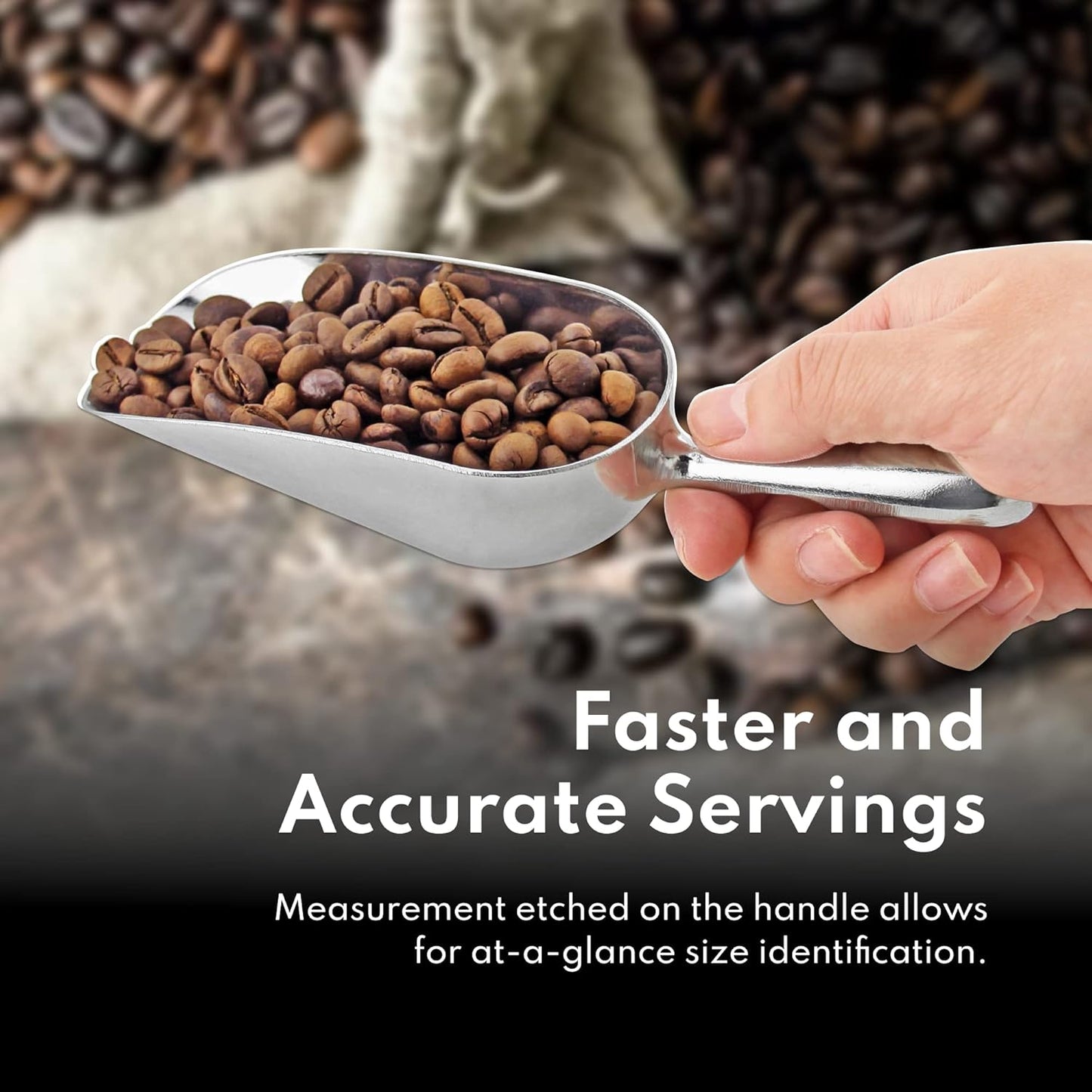 New Star Foodservice 538161 One-Piece Cast Aluminum Round Bottom Bar Ice Flour Utility Scoop, 38-Ounce, Silver (Hand Wash Only)