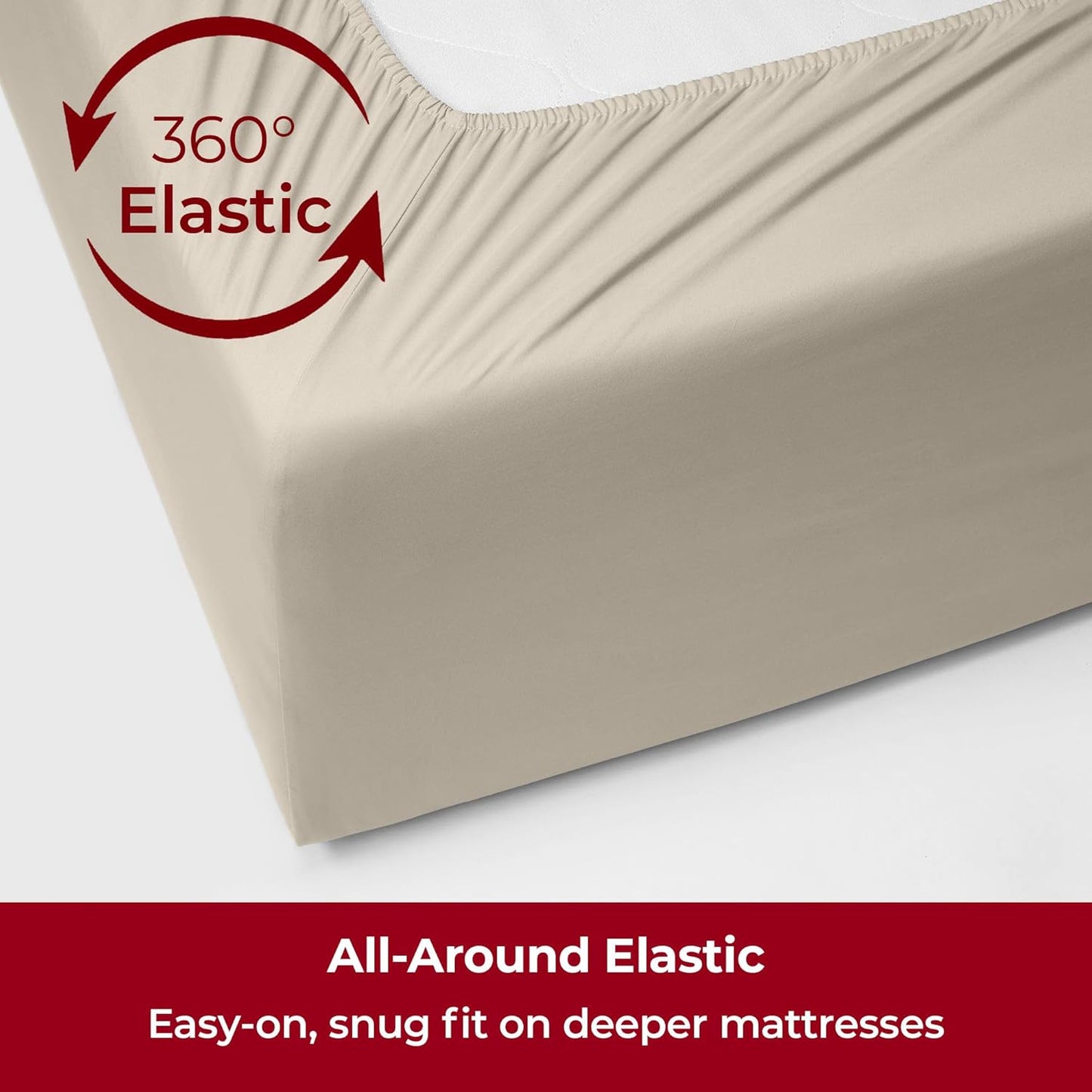 Mellanni Extra Deep Full Sheets - 4 PC Iconic Collection Bedding - Hotel Luxury, Ultra Soft, Cooling Bed Sheets - Wrinkle, Fade, Stain Resistant (Full, Golden Ivory)