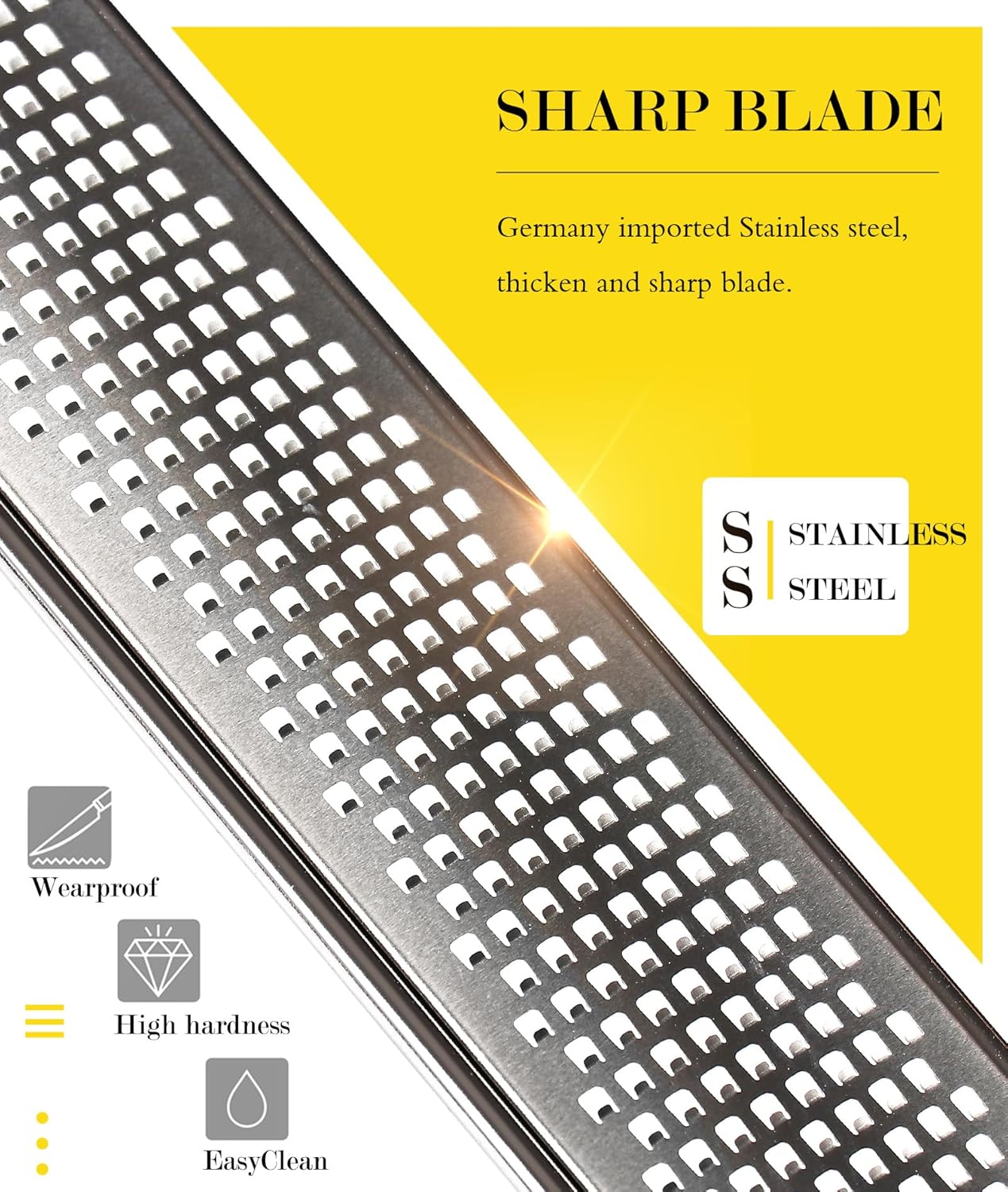 Ourokhome Kitchen Lemon Zester, Stainless Steel Hand Held Parmesan Cheese Grater for Ginger, Chocolate, Coconut, Lime, Nutmeg, Citrus, Fruit, Vegetable with Cleaning Brush, Dishwasher safe, Black