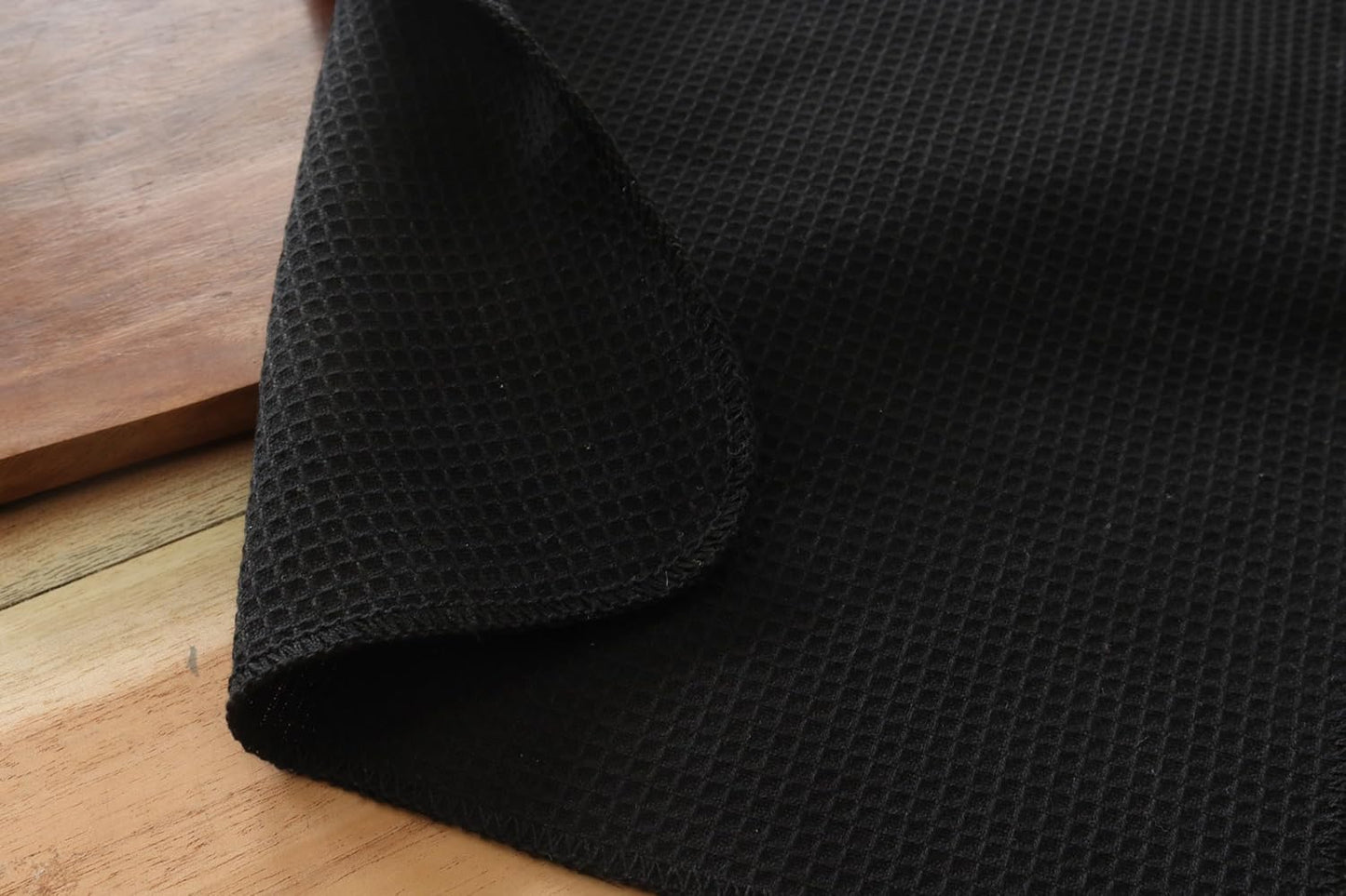 PurpleEssences Dish Cloths and Dish Rags - 8 Pack Waffle Weave Solid Kitchen Dish Wash Cloths, 100% Cotton, 12 x 12 Inches, Ultra Soft Absorbent Quick Drying - Spring Summer - Black