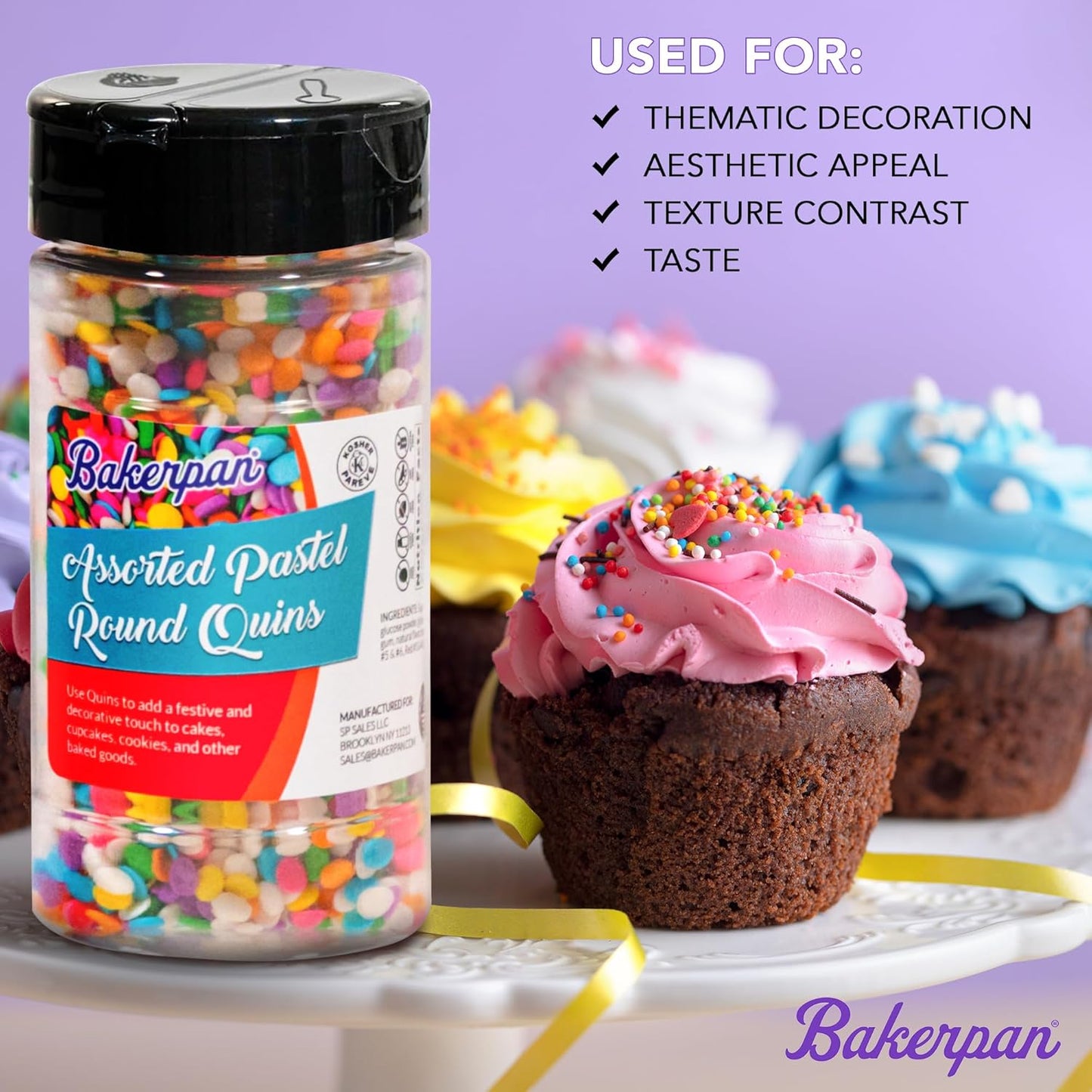 Bakerpan Heart Sprinkles for Baking - Assorted Colors Sprinkles for Cookies - 4 Ounces Heart Shaped Sprinkles Edible Made in USA