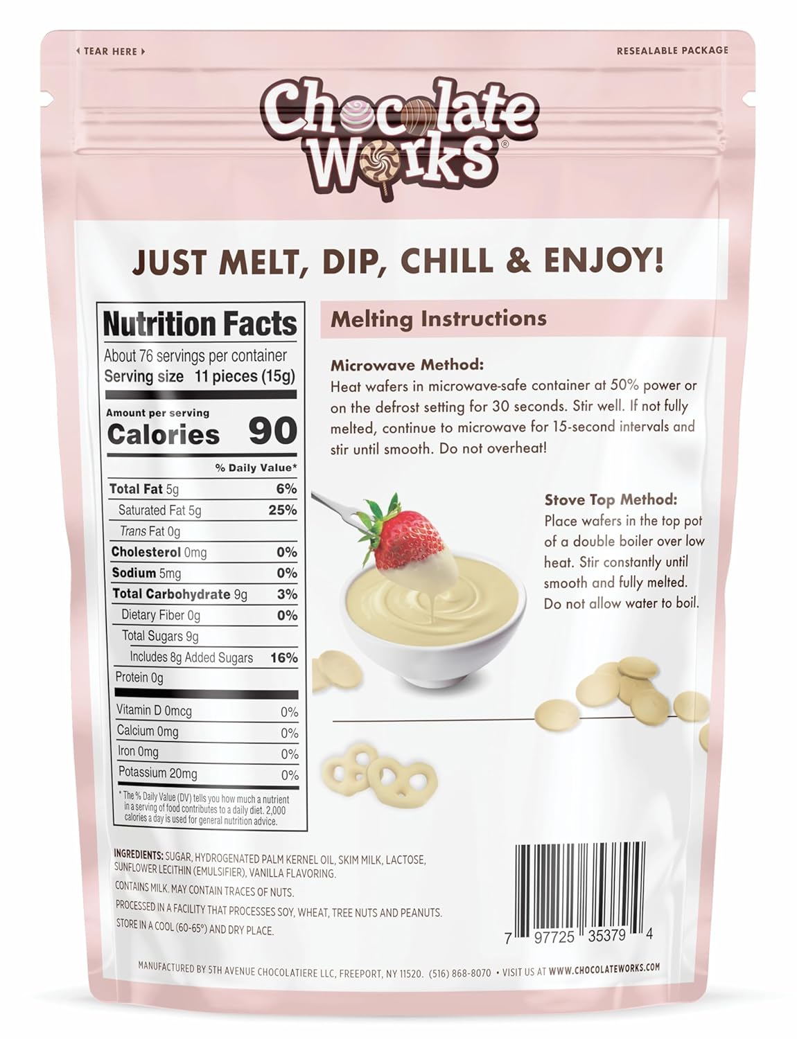 Chocolate Works Melting Chocolate Parent (2.5 lb (Pack of 1), White Chocolate)