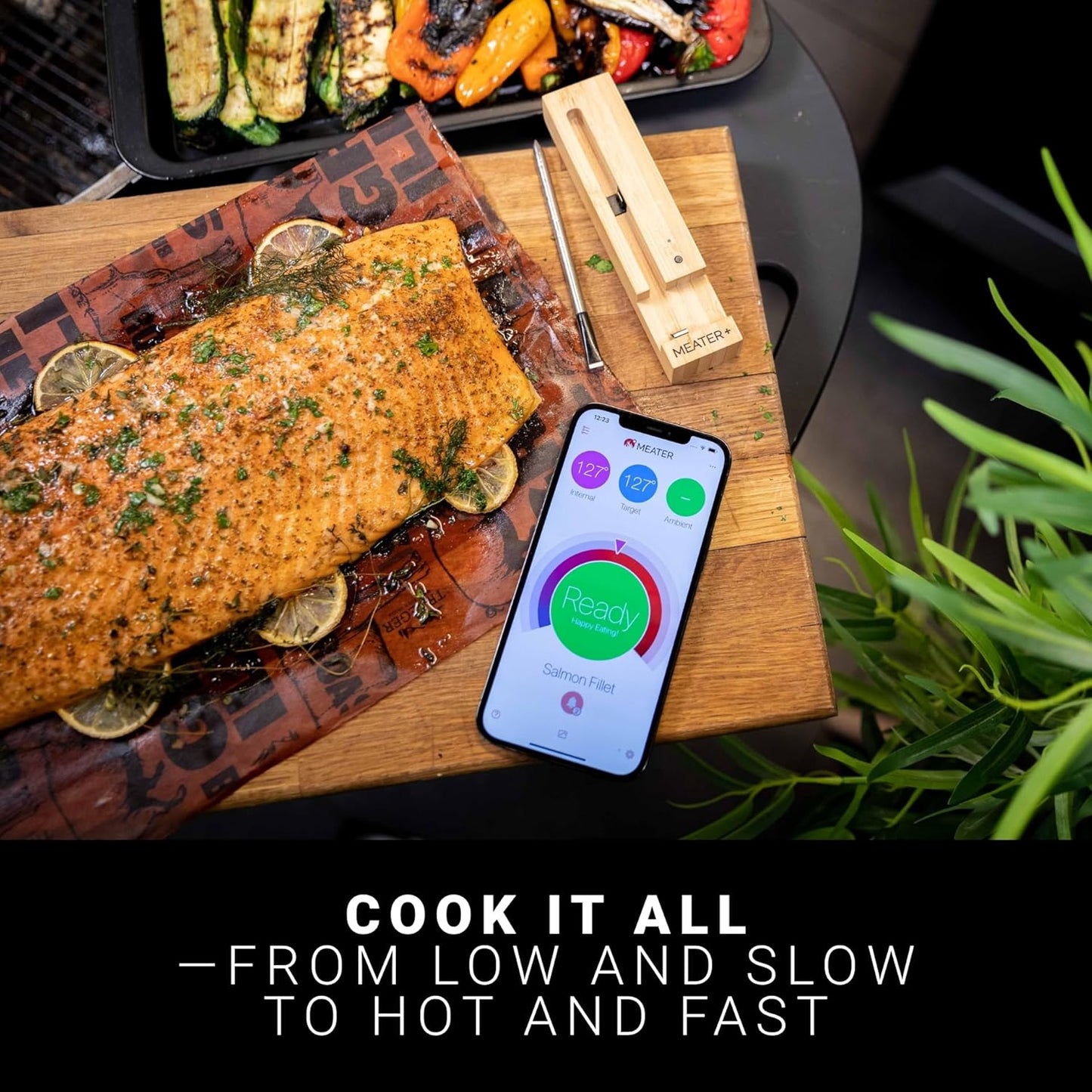 MEATER Plus: Smart Bluetooth Wireless Meat Thermometer Digital | BBQ, Grill, Oven, Smoker, Air Fryer, Kitchen | Perfect for Steak, Chicken, Turkey, and More | Delicious Recipes in App