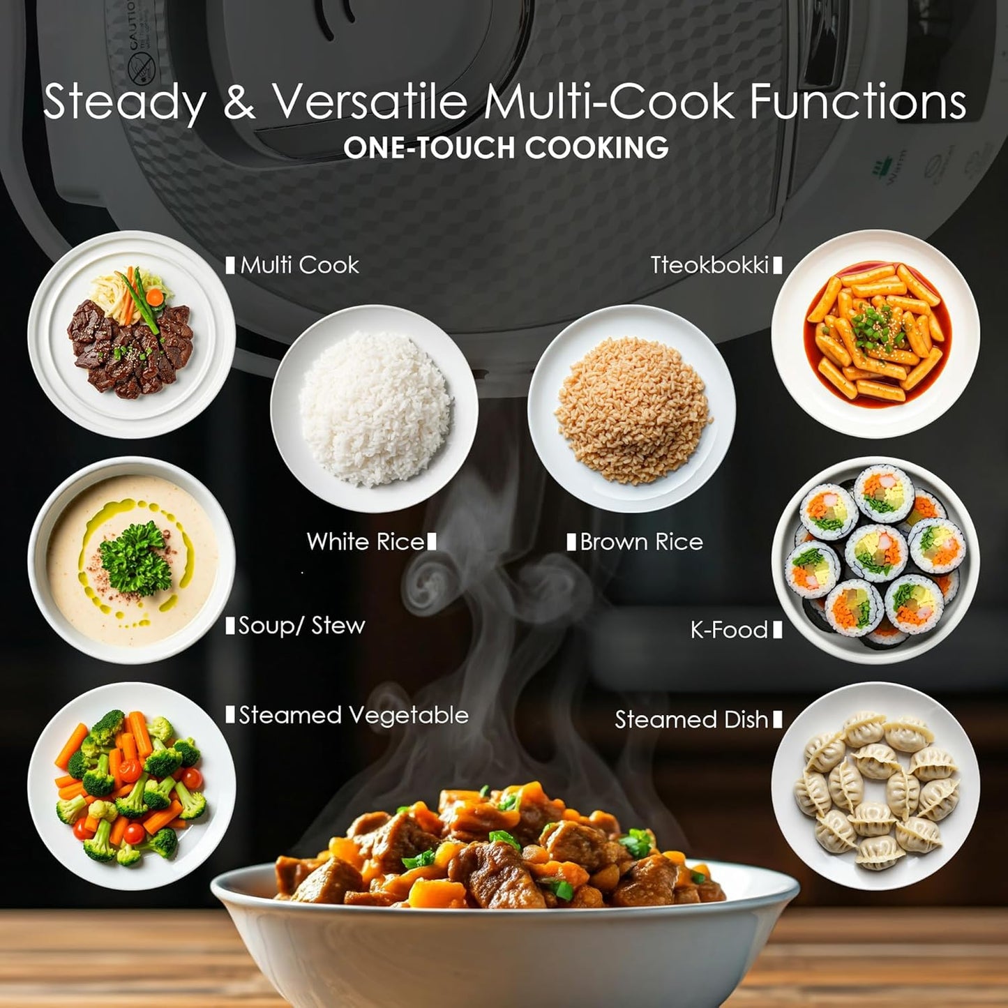 MAGiC COM Rice Cooker, 10 Cup(Uncooked) 20 Cup(Cooked) One Touch Healthy Cooking with 15 Menu Modes, Nonstick Inner Pot, Steamer Basket, Auto Clean, 24 Hour Delay Timer and Auto Keep Warm (Black)