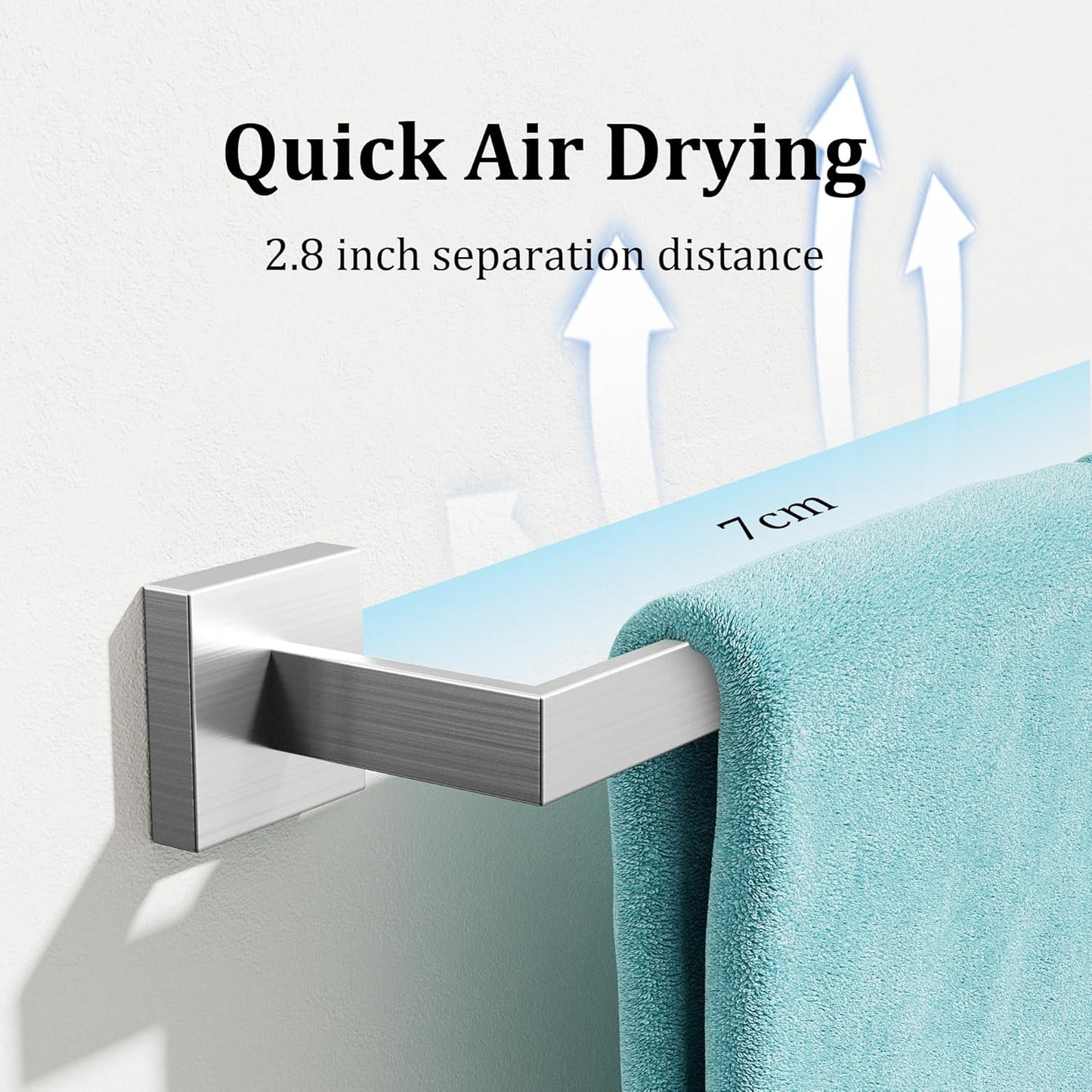 Alise Brushed Nickel Towel Bars,27.56 Inch Towel Holder Towel Racks for Bathroom and Lavatory,SUS304 Stainless Steel Hand Towel Hanger Rail Wall Mount,Useable Length 25.79 Inch Towel Bar, GYT070-LS