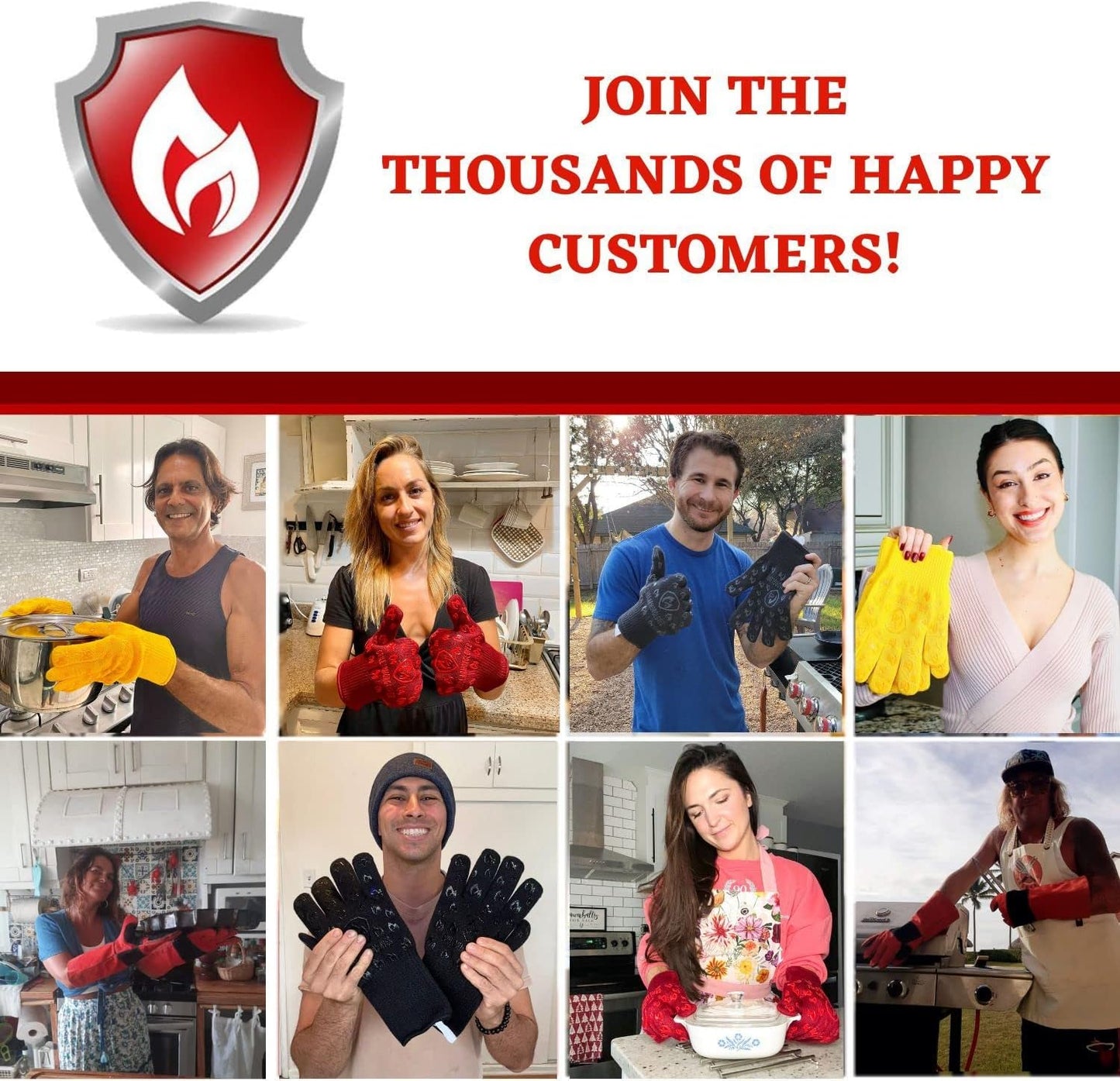 Oven Gloves 932°F Extreme Heat & Cut Resistant Oven Mitts with Fingers for BBQ, Cooking, Grilling, Baking – Accessory for Smoker, Cast Iron, Fire Pit, Camping, Fireplace and More