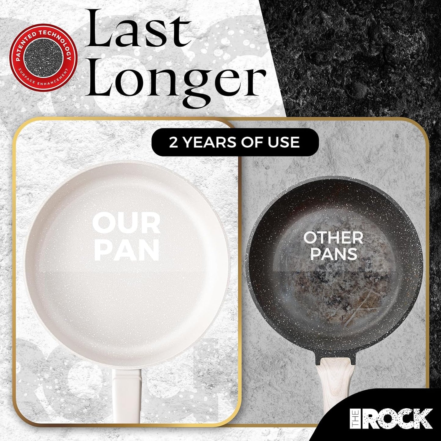 THE ROCK SOHO Ceramic Nonstick Saucepan with Lid, 2 Quarts Non Toxic Small Pot with PPG Fusion Pro Coating–Nothing Sticks, Never Warps, Lasts Longer, Induction Compatible, PTFE, PFOA&PFAS Free, Cream