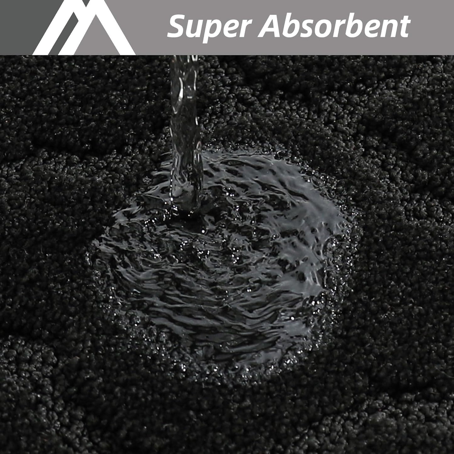 COSY HOMEER Soft Kitchen Floor Mats for in Front of Sink Super Absorbent Kitchen Rugs and Mats 20"x79" Non-Skid Kitchen Mat Standing Mat Washable,Polyester,Black