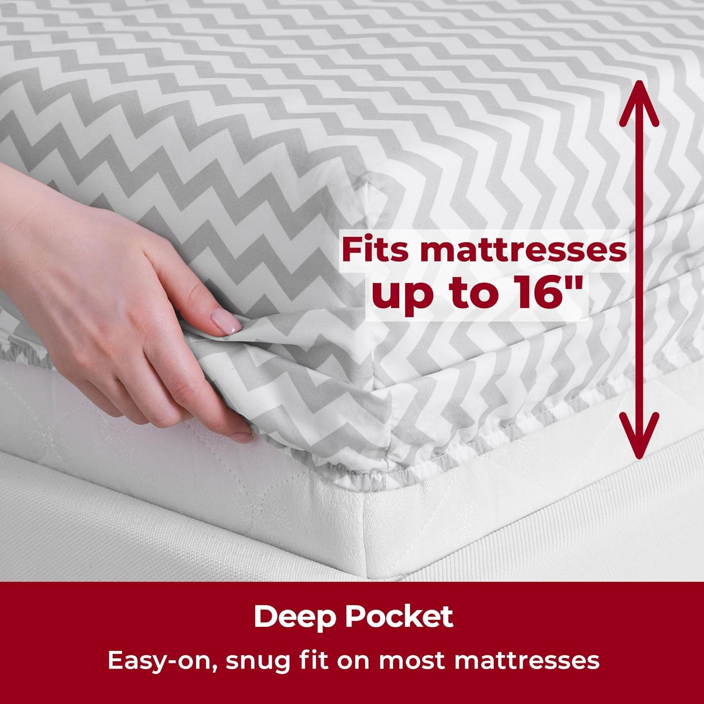 Mellanni Twin XL Sheets Set - 3 PC Iconic Collection Bedding - Hotel Luxury, Extra Soft, Cooling Bed Sheets - Wrinkle, Fade, Stain Resistant (Twin Extra Long, Chevron Gray)