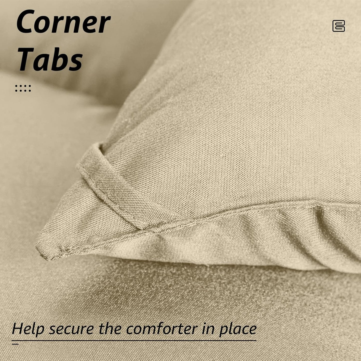 HYLEORY All Season California King Size Bed Comforter - Cooling Down Alternative Quilted Duvet Insert with Corner Tabs - Winter Warm - Machine Washable - Beige