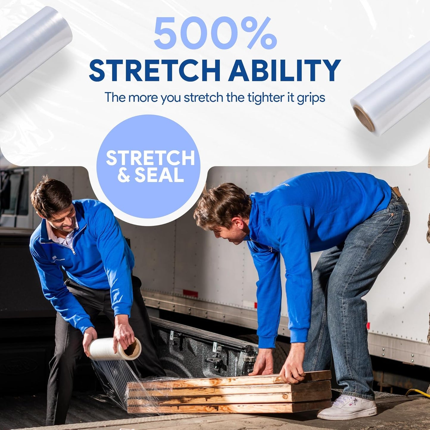 International Plastics Co. 4 Pack of 18" Plastic Stretch Film Wrap 1200 feet Each 500% Stretch Ability