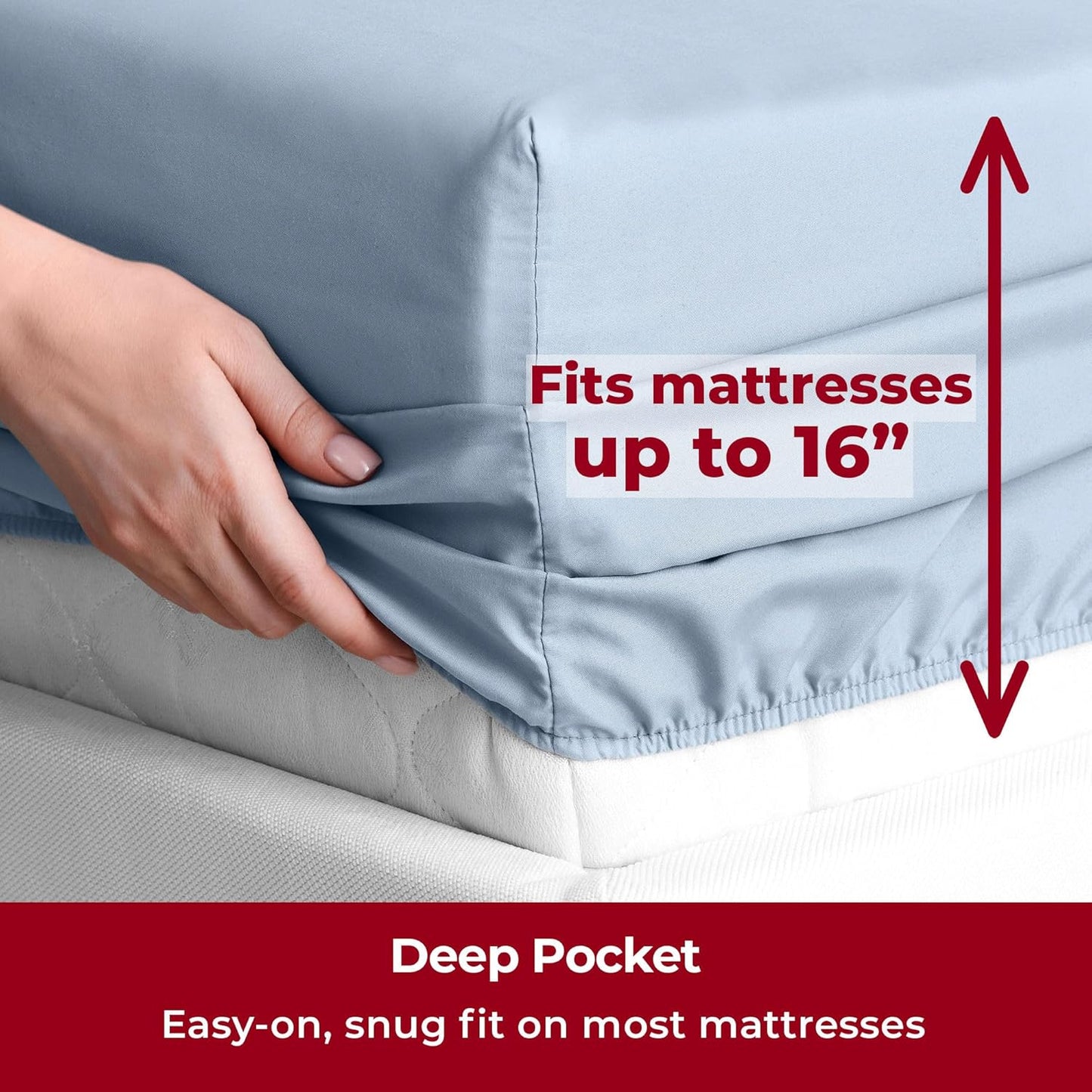 Mellanni Twin Sheets Set - 3 PC Iconic Collection Bedding - Hotel Luxury, Extra Soft, Cooling Bed Sheets - Wrinkle, Fade, Stain Resistant (Twin, Blue Hydrangea)