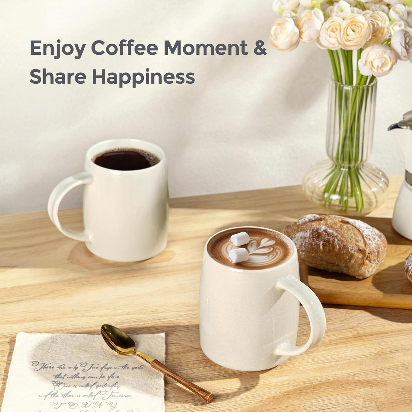 GBHOME Large Coffee Mugs Set of 4, 18oz Handmade Ceramic Coffee Mugs Set with Gradient color for Latte/Tea/Beer/Hot Cocoa, Dishwasher & Microwave Safe