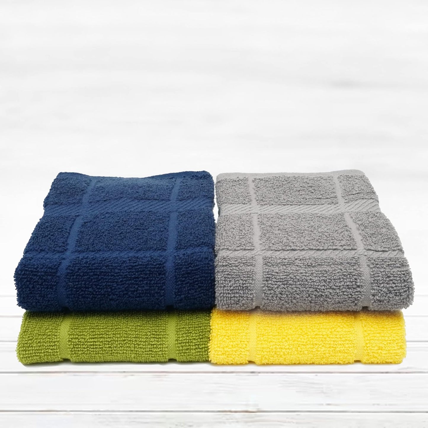 100% Cotton Terry Dish Towels, 4 Pack Solid, 16 x26 Inches, Super Soft and Absorbent Kitchen Towels, Perfect for Kitchen Cleaning and Dish Washing | Assorted