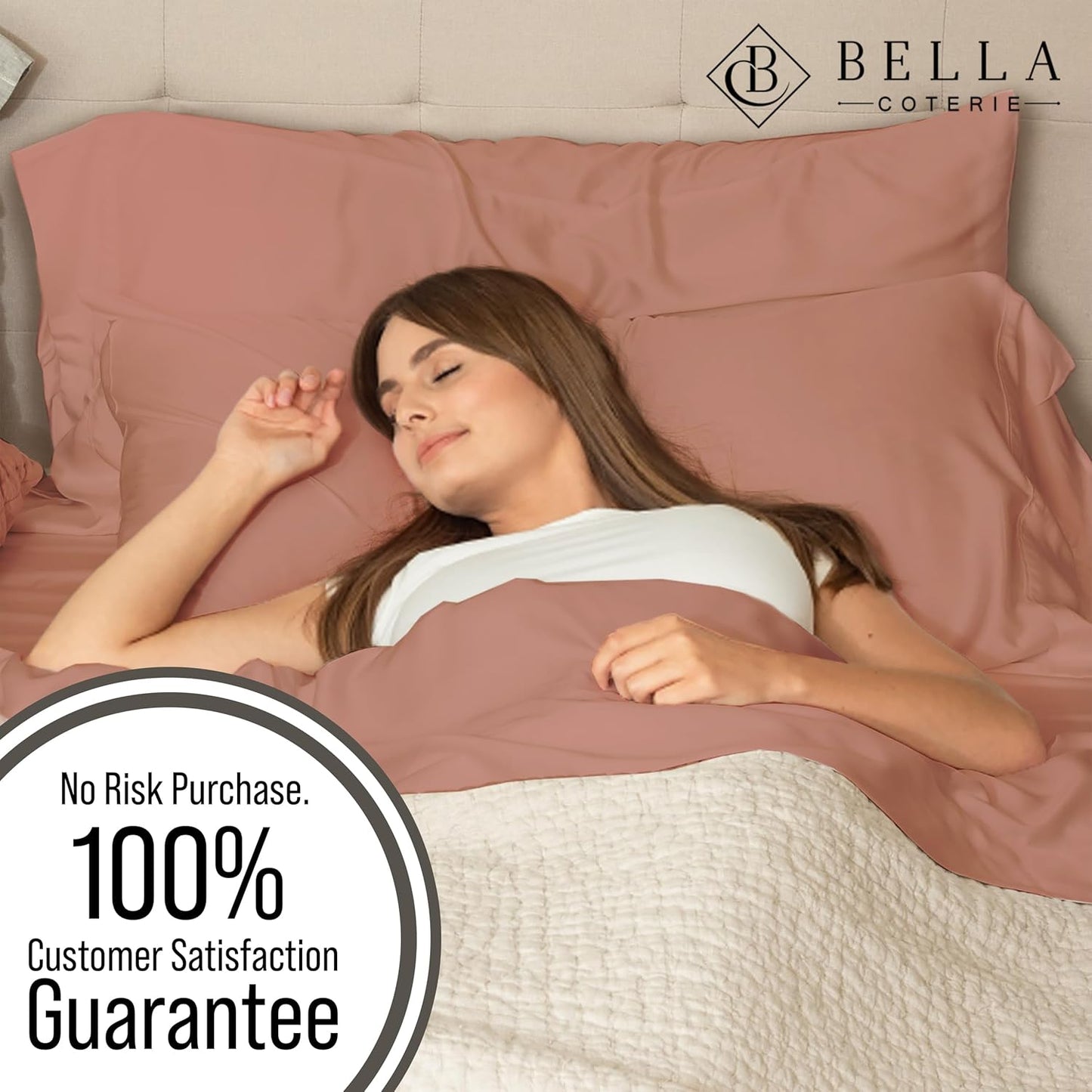 Bella Coterie Luxury Bamboo Viscose King Size Sheet Set | 100% Organically Grown | Ultra Soft | Cooling for Hot Sleepers | 18" Deep Pocket [Raisin]