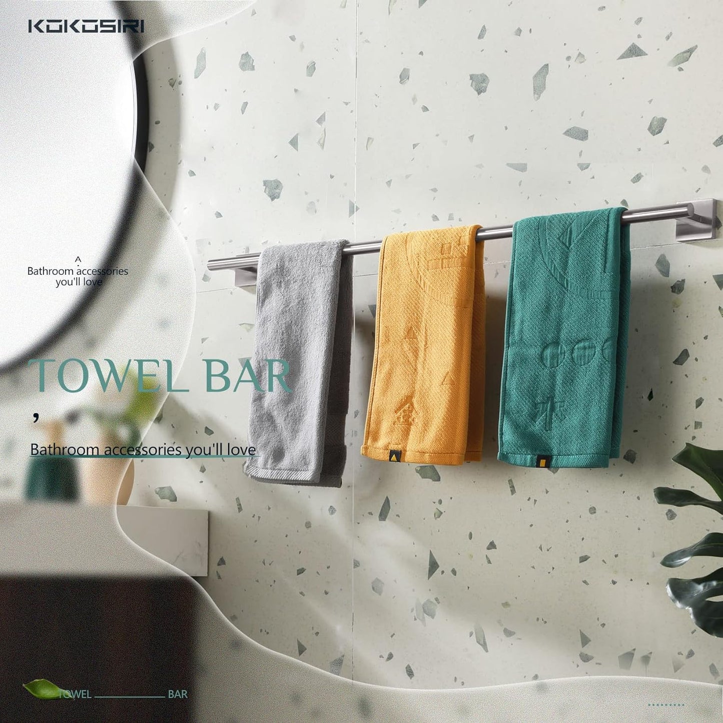 KOKOSIRI Towel Holder Bathroom Accessory Towel Bar for Bath Kitchen Necklace Holder 32 Inch Brushed Nickel Stainless Steel B4005BR-L32