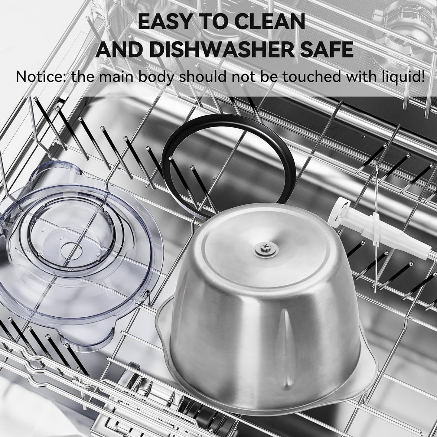 LINKChef Food Chopper, 8 Cup Food Processor Mini Electric, 2L 600W Meat Grinder with 4 Bi-Level Blades, Stainless Steel Mincer for Kitchen, Vegetable, Onion, Garlic, Salad, Baby Food, Fruit, Nuts