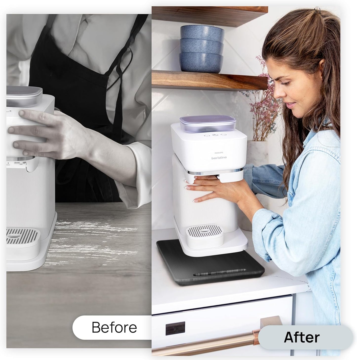 Ibyx Elegant Sliding Tray for Your Coffee Maker & Heavy Kitchen Appliances - Sturdy, Slides Easily from Under The Cabinet (Black, 16" W x 13" D)