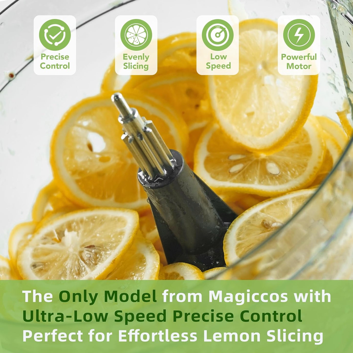 14-Cup Lemon Slicer Food-Processor - Large Feed Chute, 13 Speeds & Pulse, 3 Programs，Cheese Shredding, Cutting Fries, Meat Chopping, Shredding and Slicing, Mixing and Doughing, for Home Use