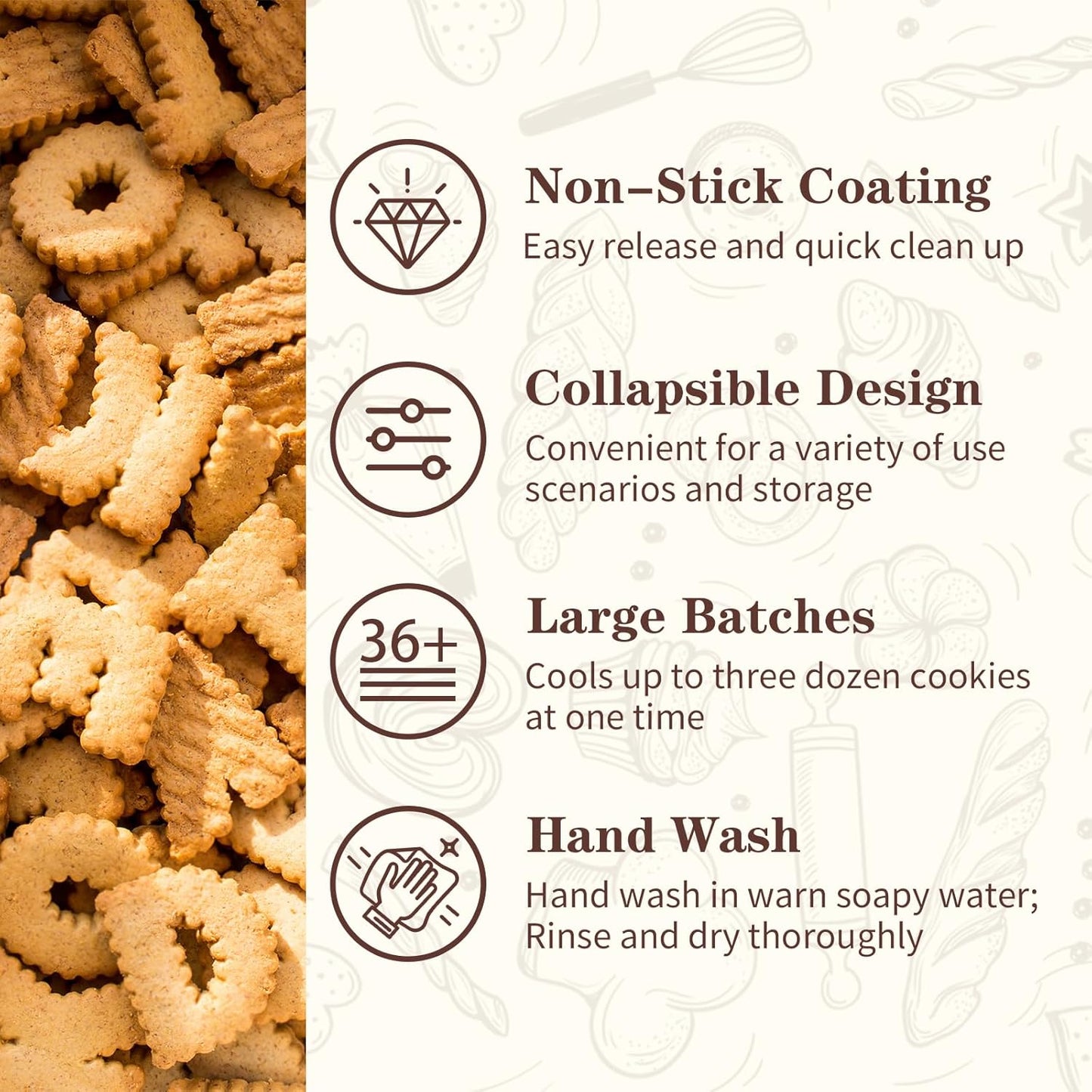 Pleafind 3 Tier Collapsible Cooling Rack - 3 Setting Design, Adjustable ＆ Stackable Baking Rack, 5 Modes Cooling Racks for Cooking and Baking, Roasting ＆ Grilling Gifts for Picnic Party