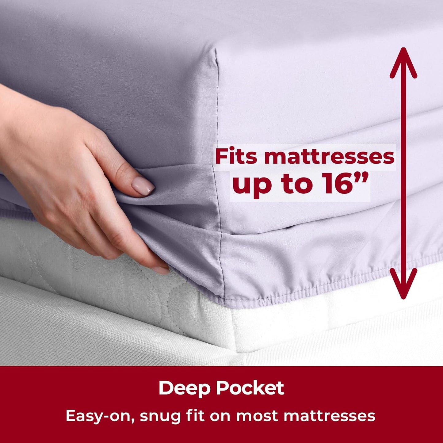 Mellanni Twin Sheets Set - 3 PC Iconic Collection Bedding - Hotel Luxury, Extra Soft, Cooling Bed Sheets - Wrinkle, Fade, Stain Resistant (Twin, Lavender)