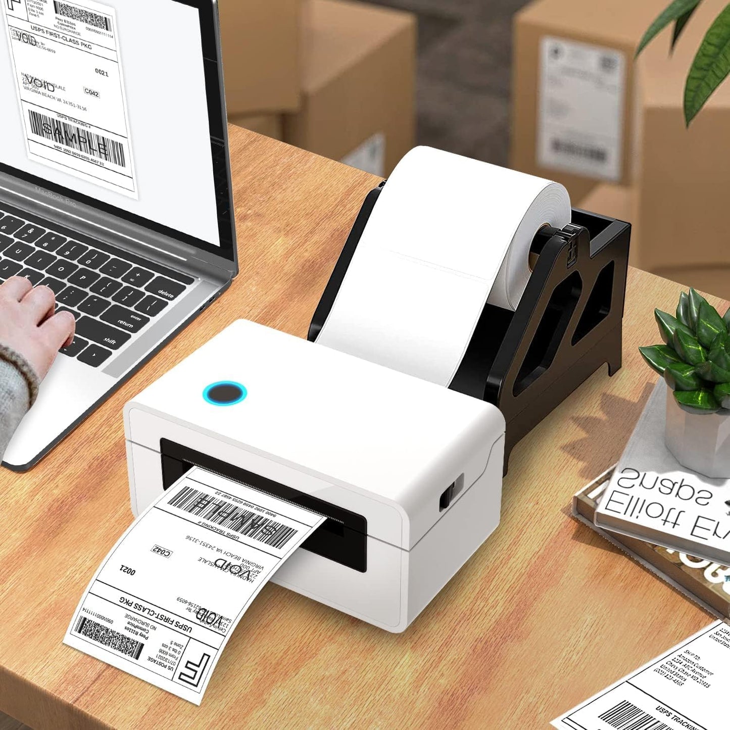 FungLam 10 Rolls 4"x6" Direct Thermal Printer Label, Shipping Labels Compatible with Zebra, Rollo and Most Thermal Printer, Perforated Postage Label Paper, 250 Labels/Roll