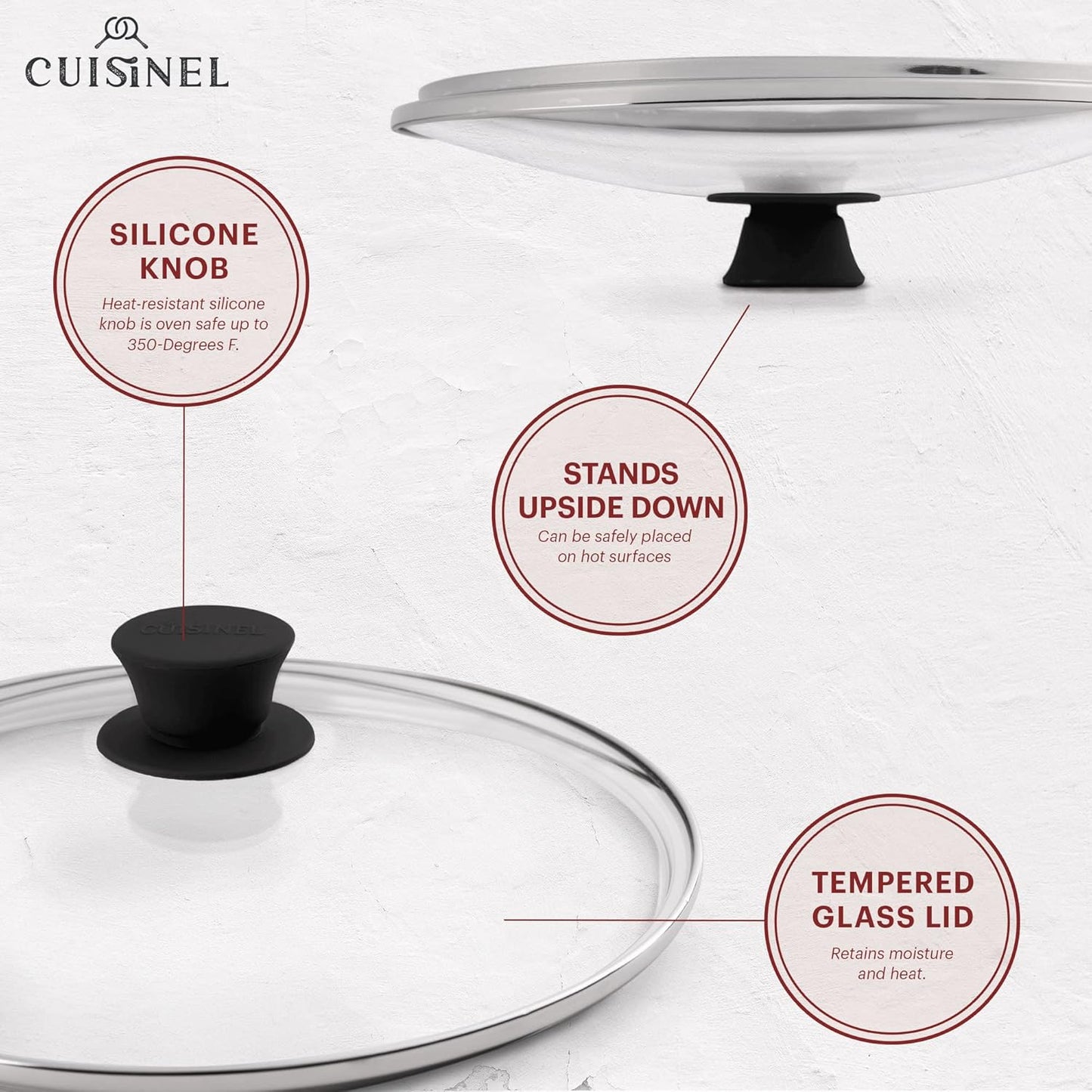 Glass Lids Set - 10" + 12"-Inch / 25.4cm+30.48cm / 264mm + 308mm - Compatible with Lodge Cast Iron - Fully Assembled Tempered Replacement Cover - Oven Safe for Skillets Pots Pans: Universal Cookware