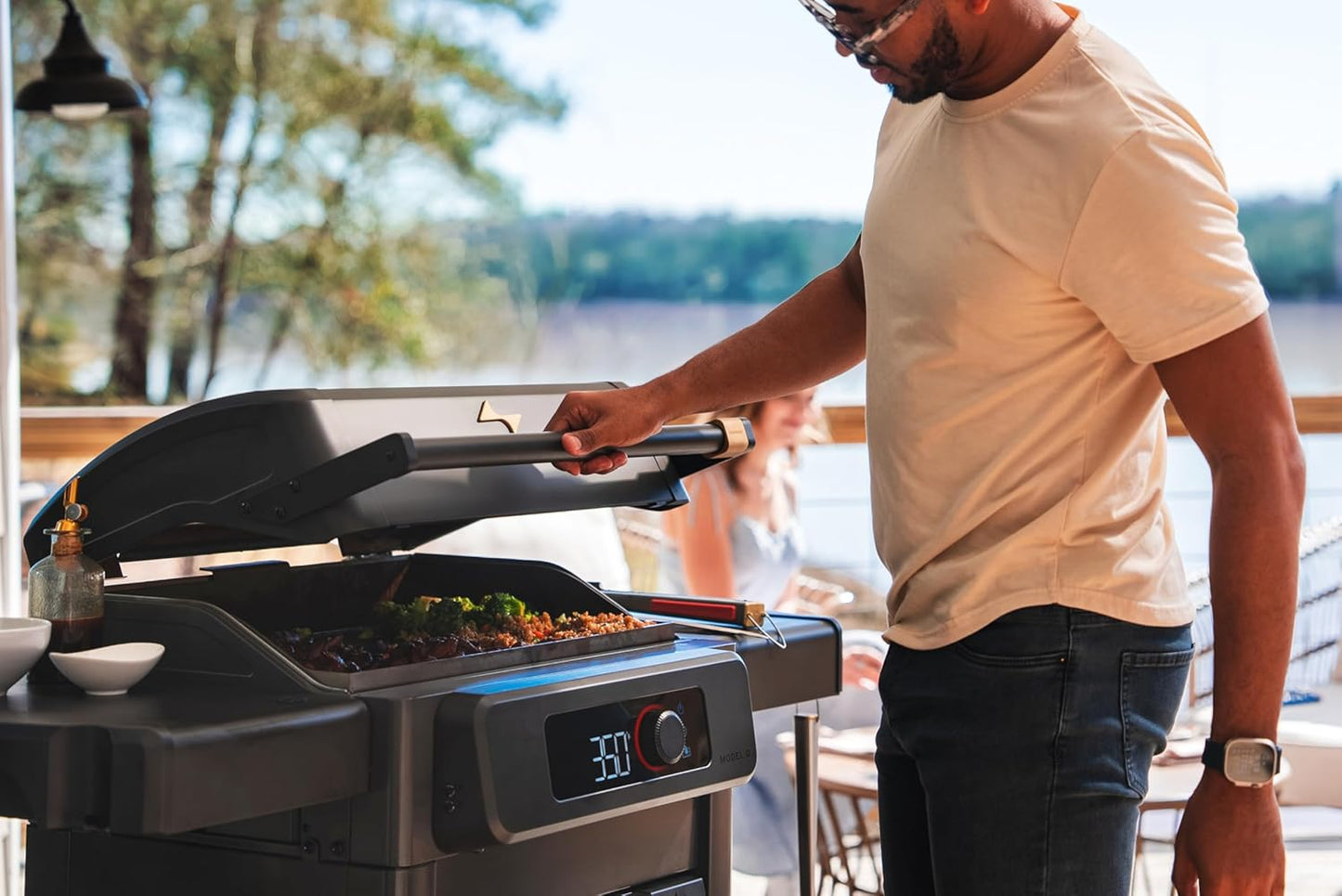 Current® Model G Griddle, Smart Electric Outdoor Flat Top BBQ Grill with 200°F to 600°F Range for Searing & Roasting, Digital Precision, Apartment-Friendly & Weather-Resistant