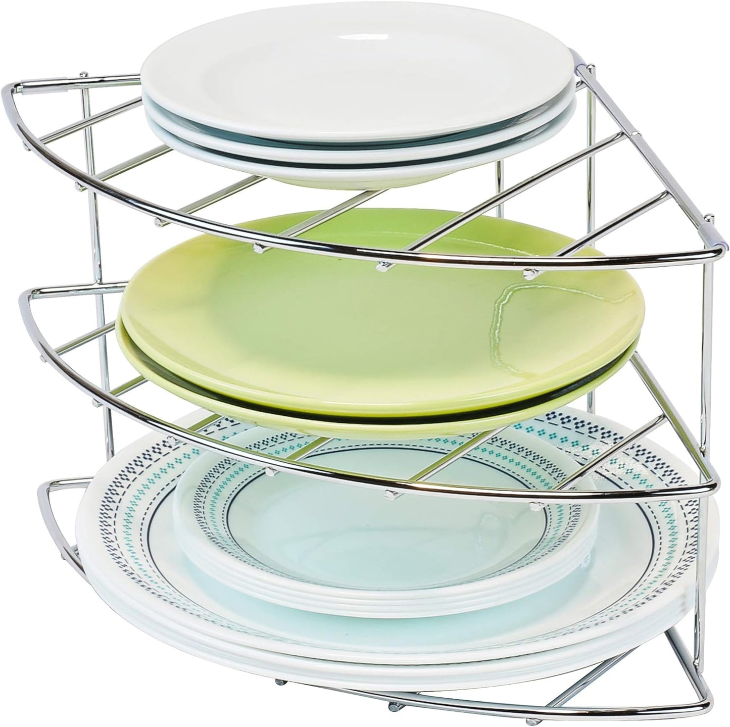 Deco Brothers 3-Tier Counter and Cabinet Corner Shelf Organizer, Chrome