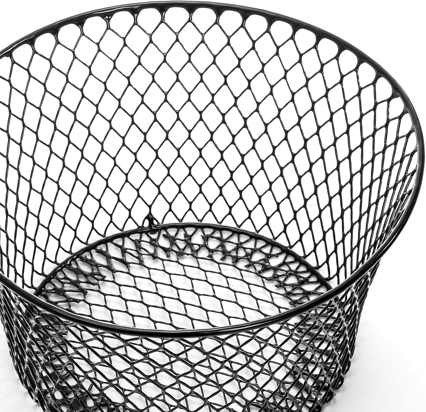 6 Pack Metal Wire Baskets for Kitchen Storage, Modern Black Countertop Fruit Bowl, Round Produce Organizer, Multi-Purpose for Fruits, Snacks, Breads