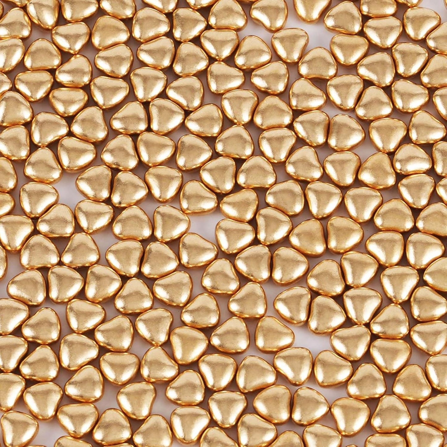 Kasvan Gold Heart Shapes Sprinkles - Edible Candy Pearls 100g/3.58 Oz, Mix Size, Baking Cake Decorations, Ice Cream Toppings and Cookie Decorating, Wedding Party Chirstmas Supplies (Gold)