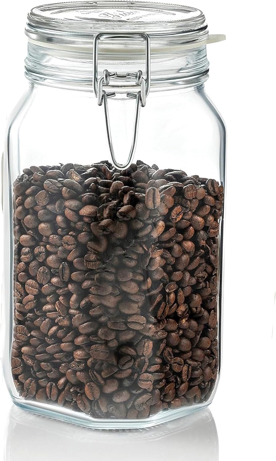 Bormioli Rocco - 11381000725 Fido Clear Glass Jar with 85 mm Gasket, 1.5 Liter KC74556