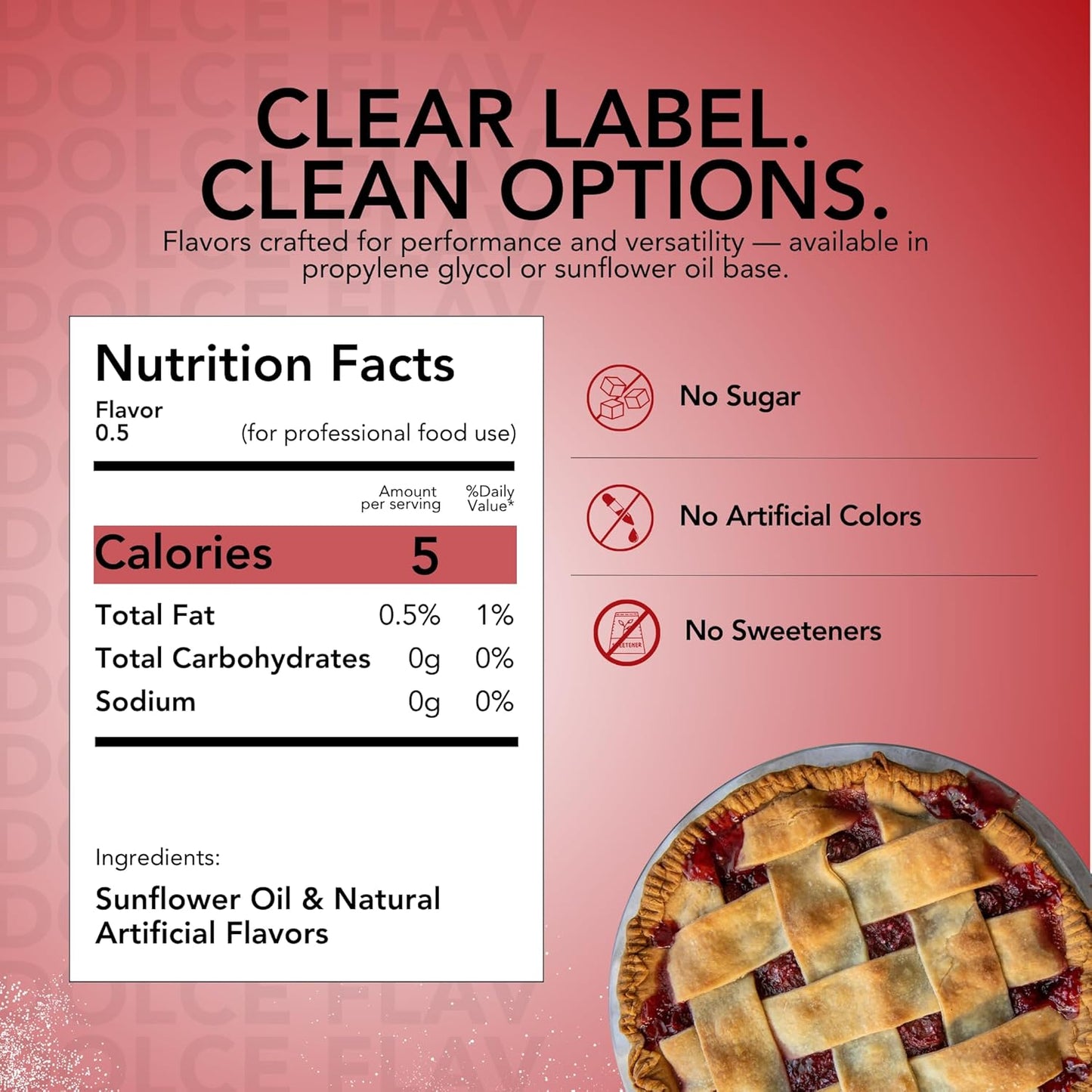 Dolce Flav Cherry Extract – 2 Ounce Oil-Soluble Kosher, Sugar-Free, Concentrated Fruity Flavor for Candy, Chocolates & Desserts, Includes Measured Dropper