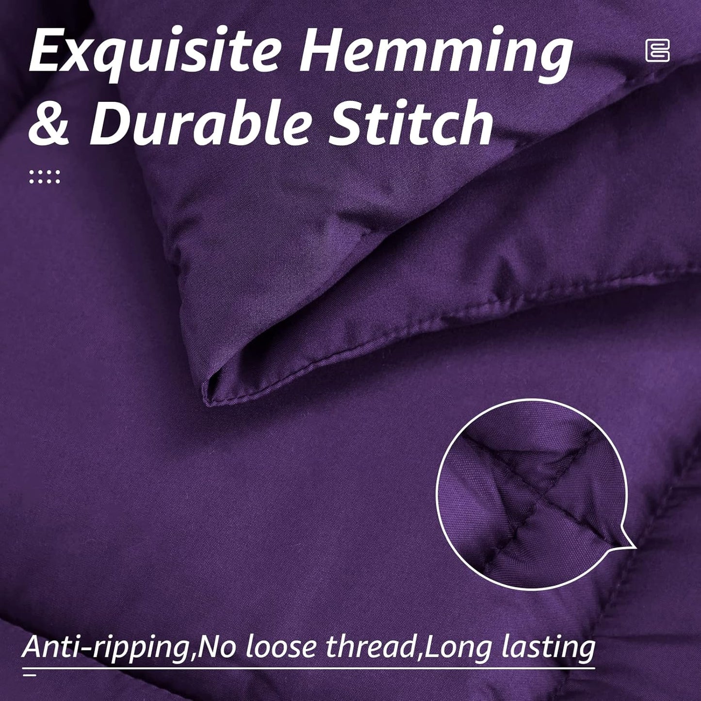HYLEORY All Season California King Size Bed Comforter - Cooling Down Alternative Quilted Duvet Insert with Corner Tabs - Winter Warm - Machine Washable - Purple