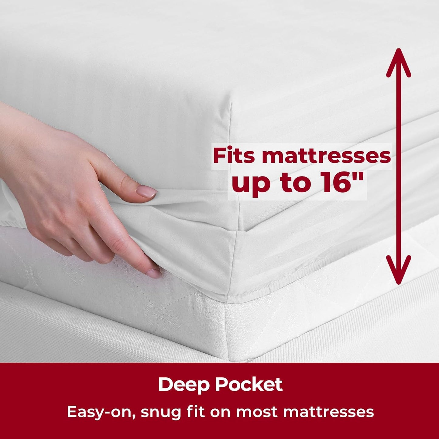 Mellanni Twin XL Sheets Set - 3 PC Iconic Collection Bedding - Hotel Luxury, Extra Soft, Cooling Bed Sheets - Wrinkle, Fade, Stain Resistant (Twin Extra Long, Striped White)