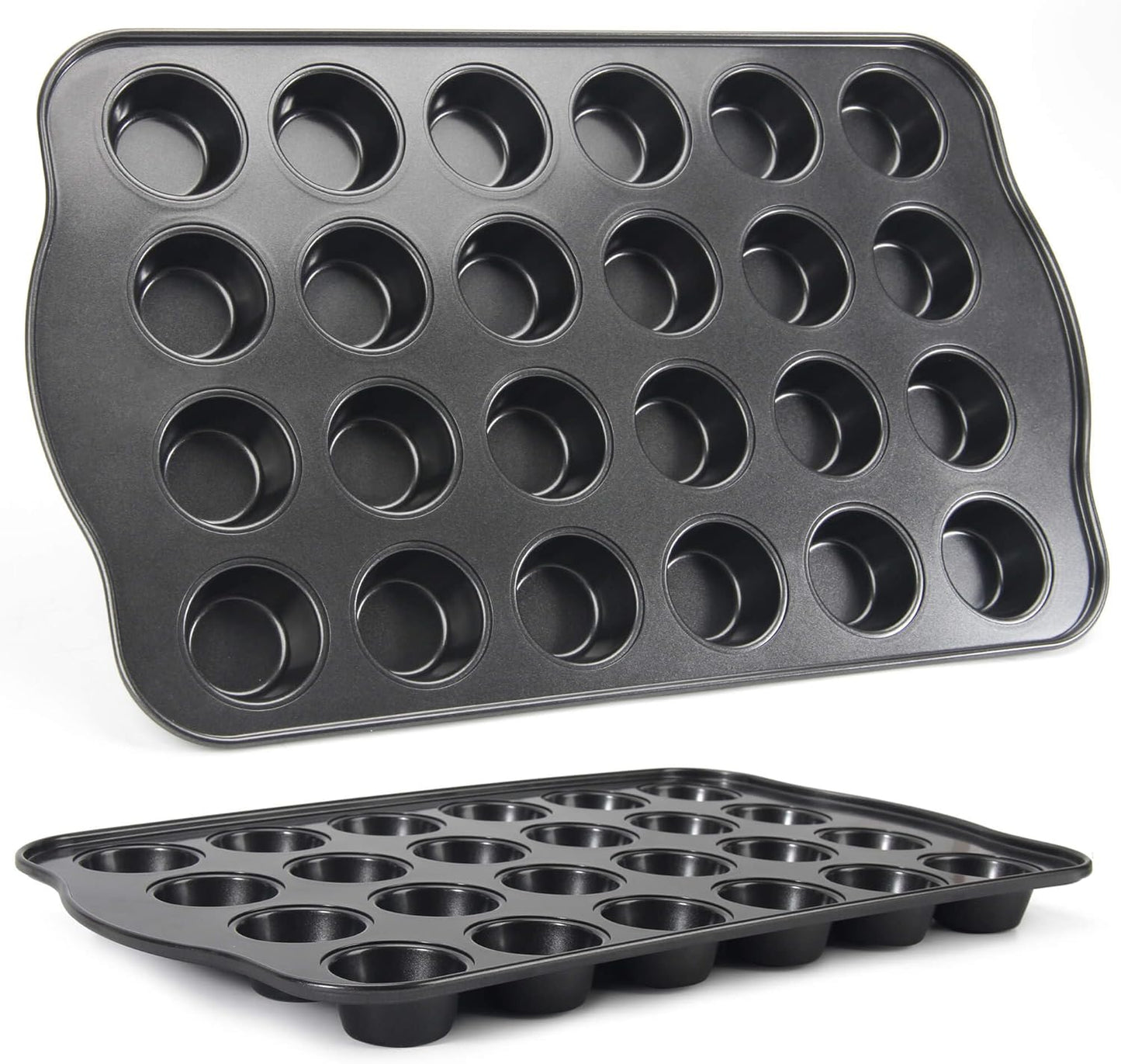 Muffin Tin, 12-Well Nonstick Cupcake Pan Set of 2, Heavy Duty Steel Muffin Pan