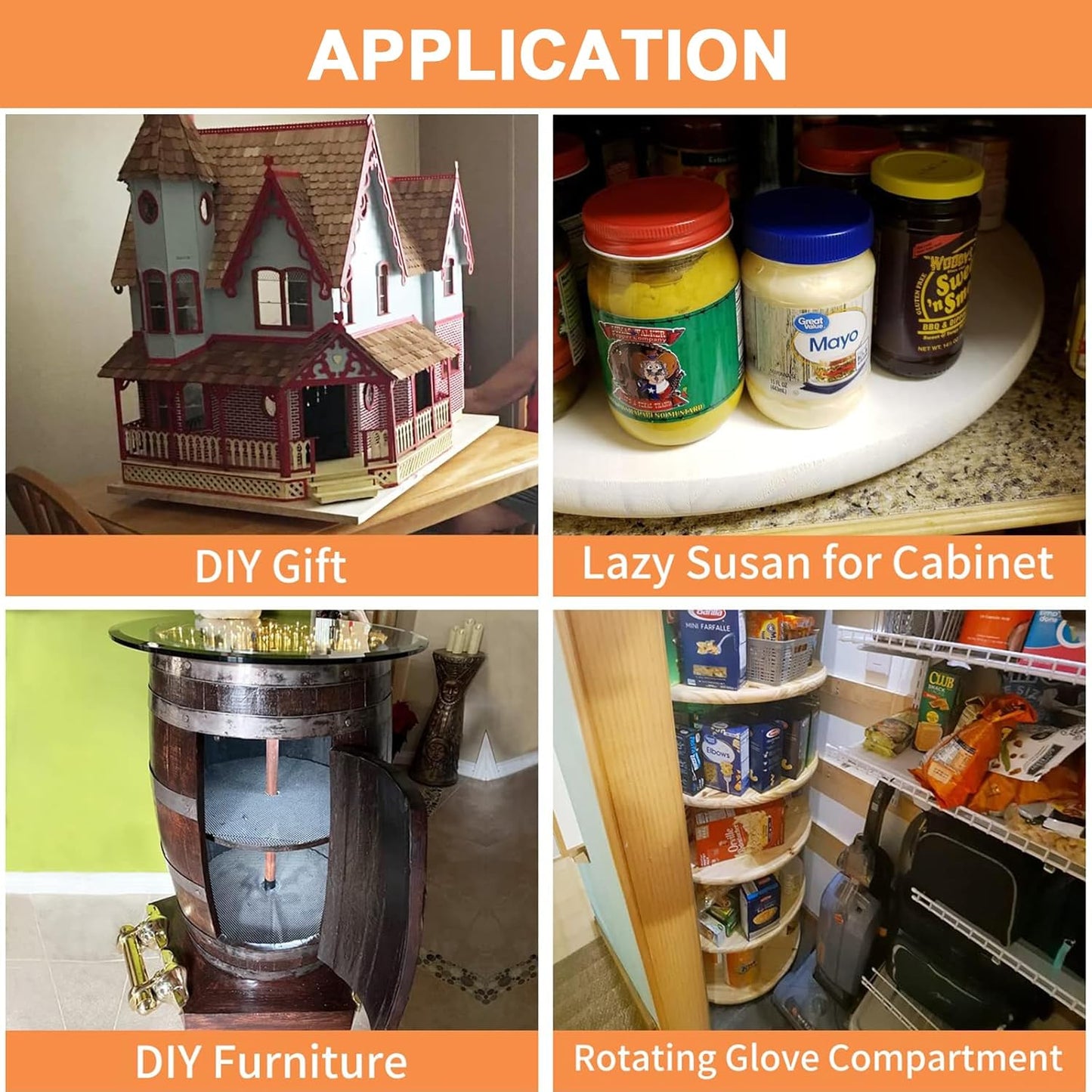 TamBee 12 Inch Lazy Susan Hardware Heavy Duty Metal Rotating Hardware Turntable Bearing Ring 300mm Turntable Lazy Susan Kit Lazy Susan Mechanism Lazy Susan Parts Turntable Bearing Lazy Susan Base Only